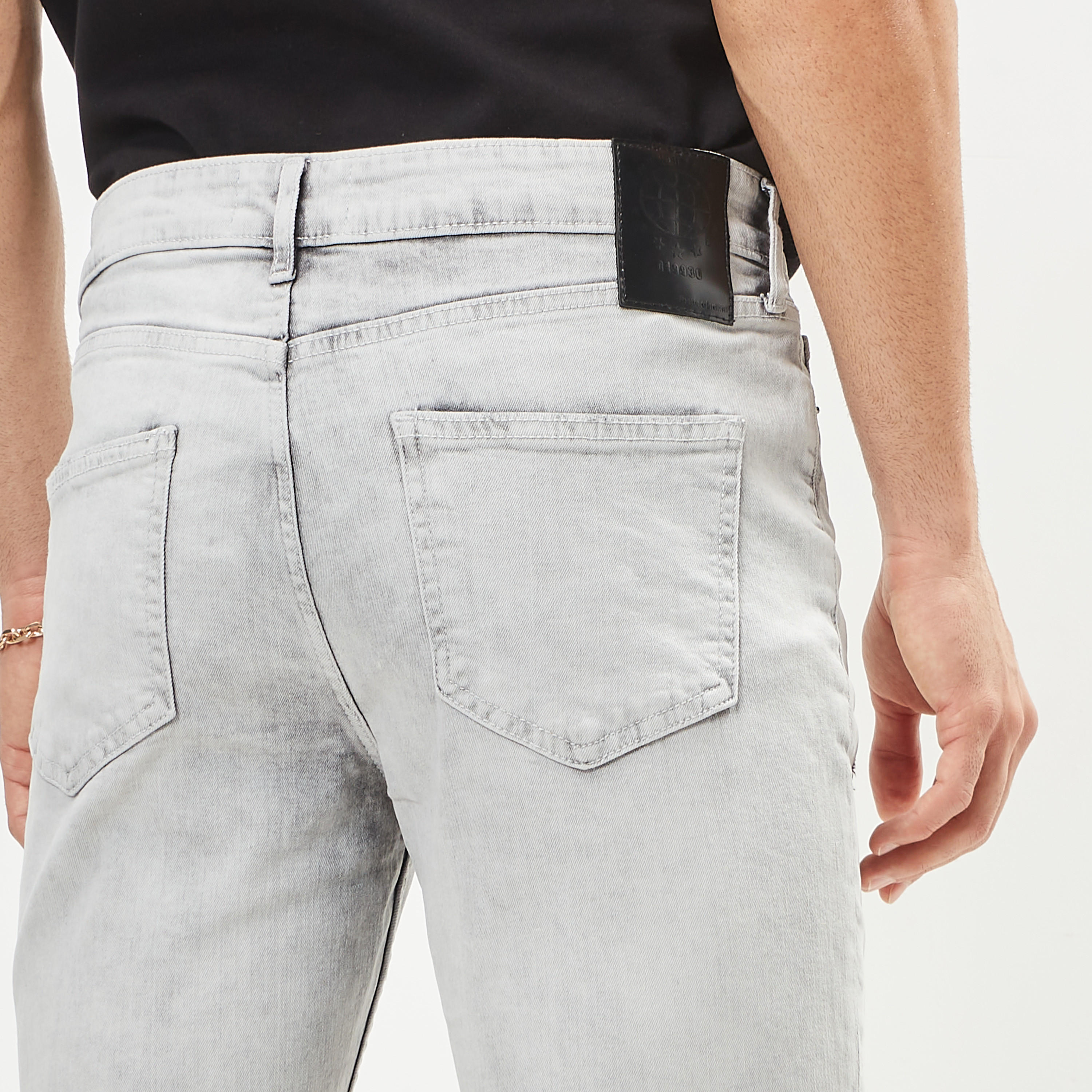Ripped Carrot Fit Denim Jeans with Button Closure-men-clothing-bottoms-jeans-image-25