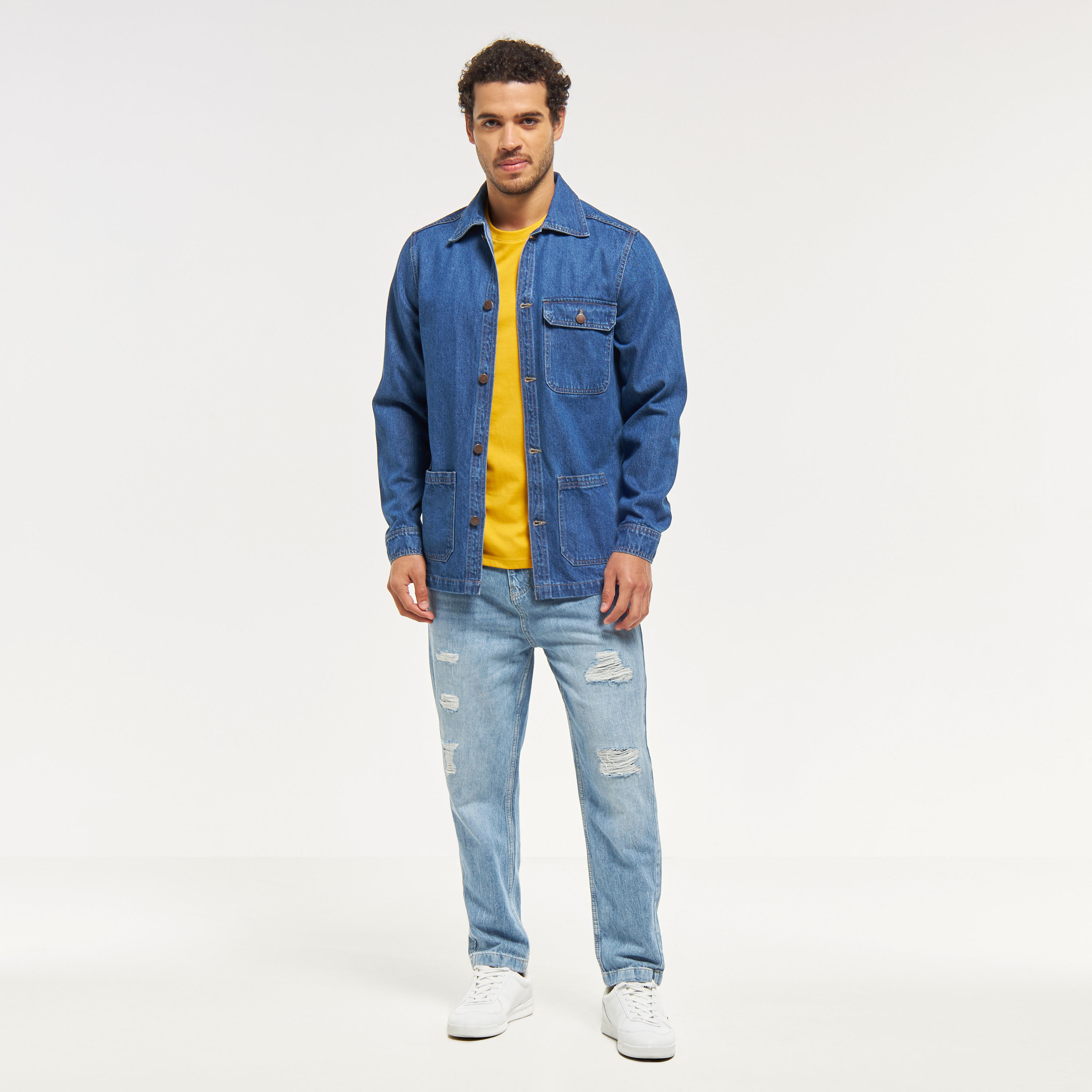 Ripped Detail Relaxed Fit Jeans with Pockets-men-clothing-bottoms-jeans-image-2