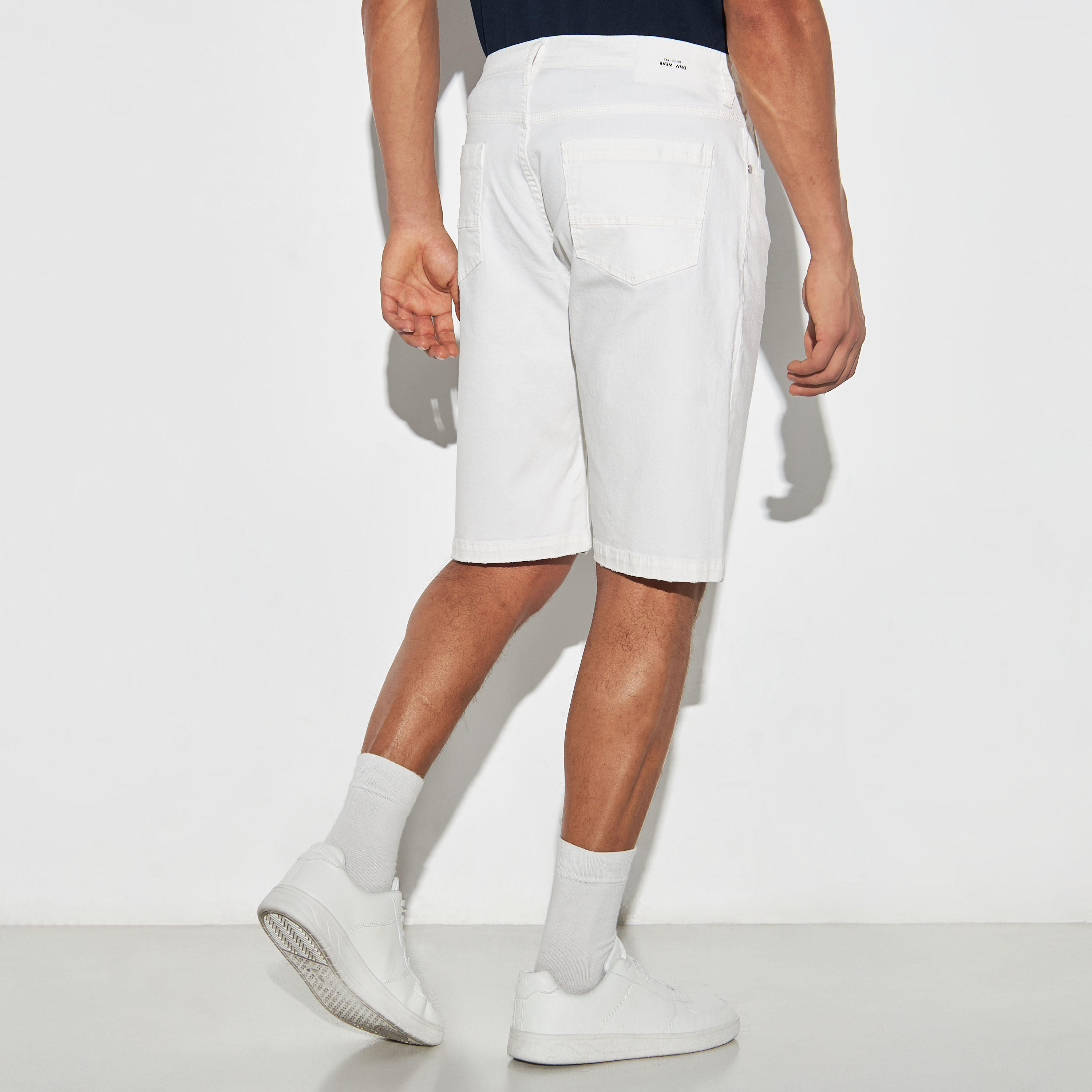 Solid Denim Shorts with Pockets-men-clothing-bottoms-shorts-image-3