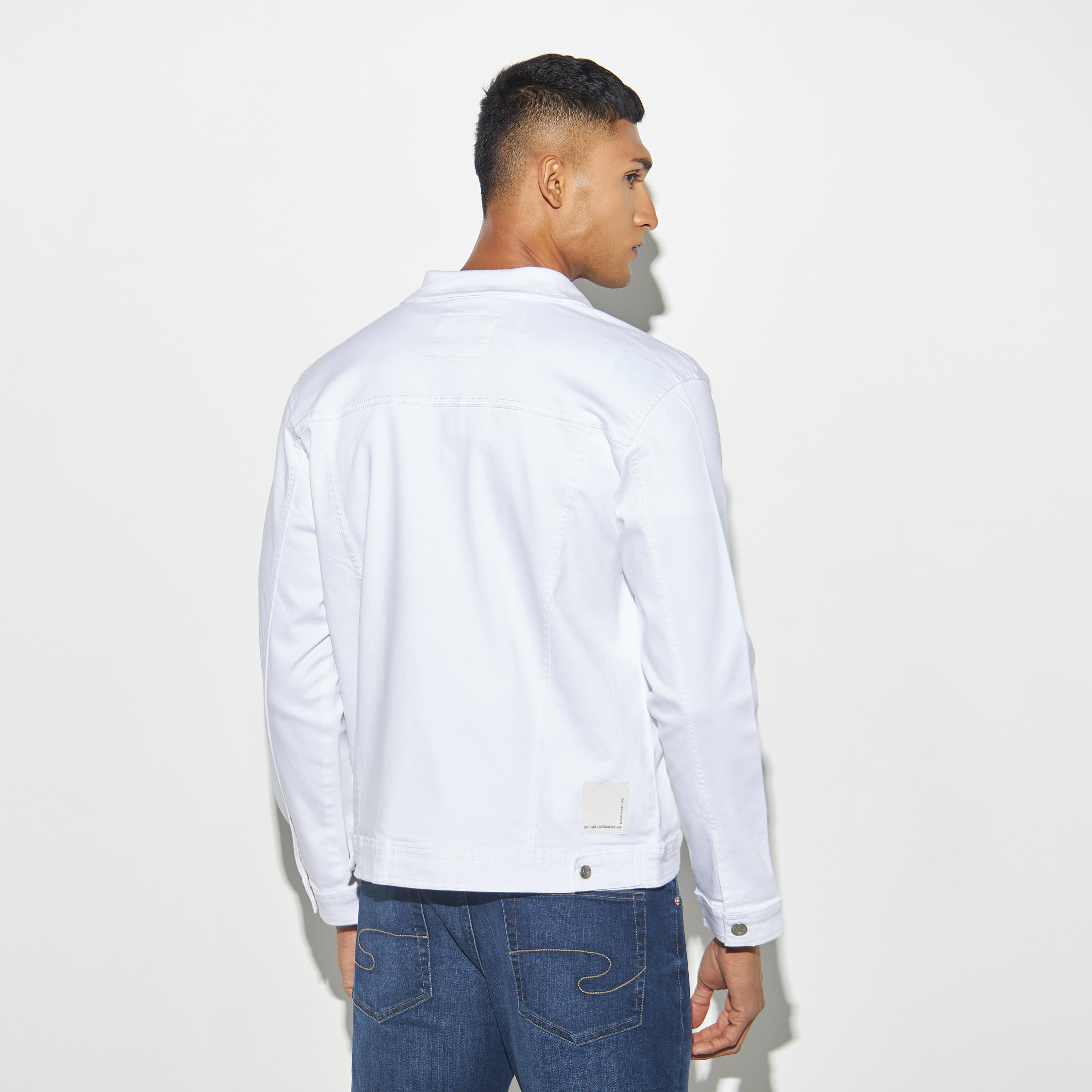 Solid Trucker Jacket with Pockets and Long Sleeves-men-clothing-jacketsandblazers-jackets-image-3