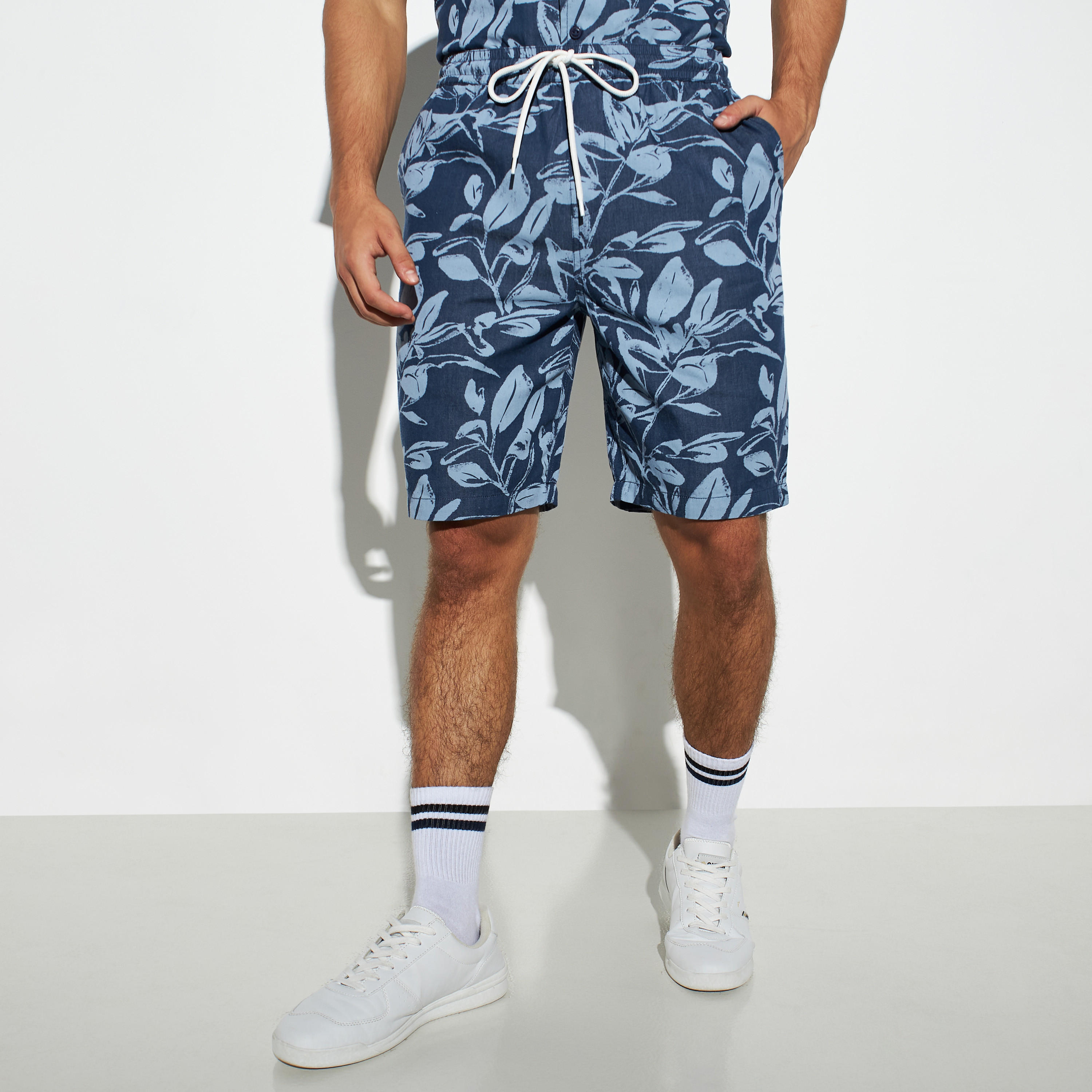 All-Over Print Shorts with Drawstring Closure and Pockets-men-clothing-bottoms-shorts-image-1