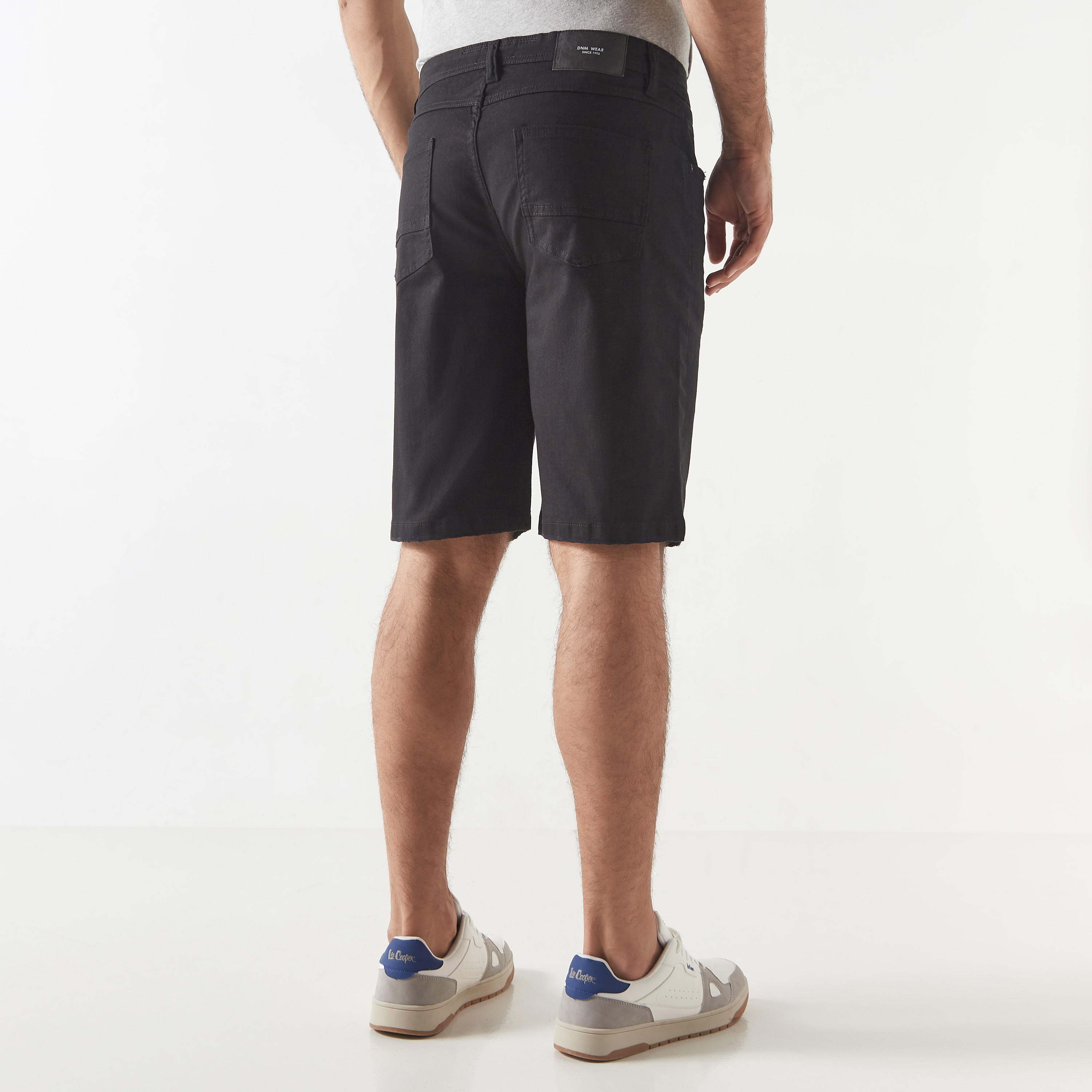 Denim Shorts with Pockets and Button Closure-men-clothing-bottoms-shorts-image-7