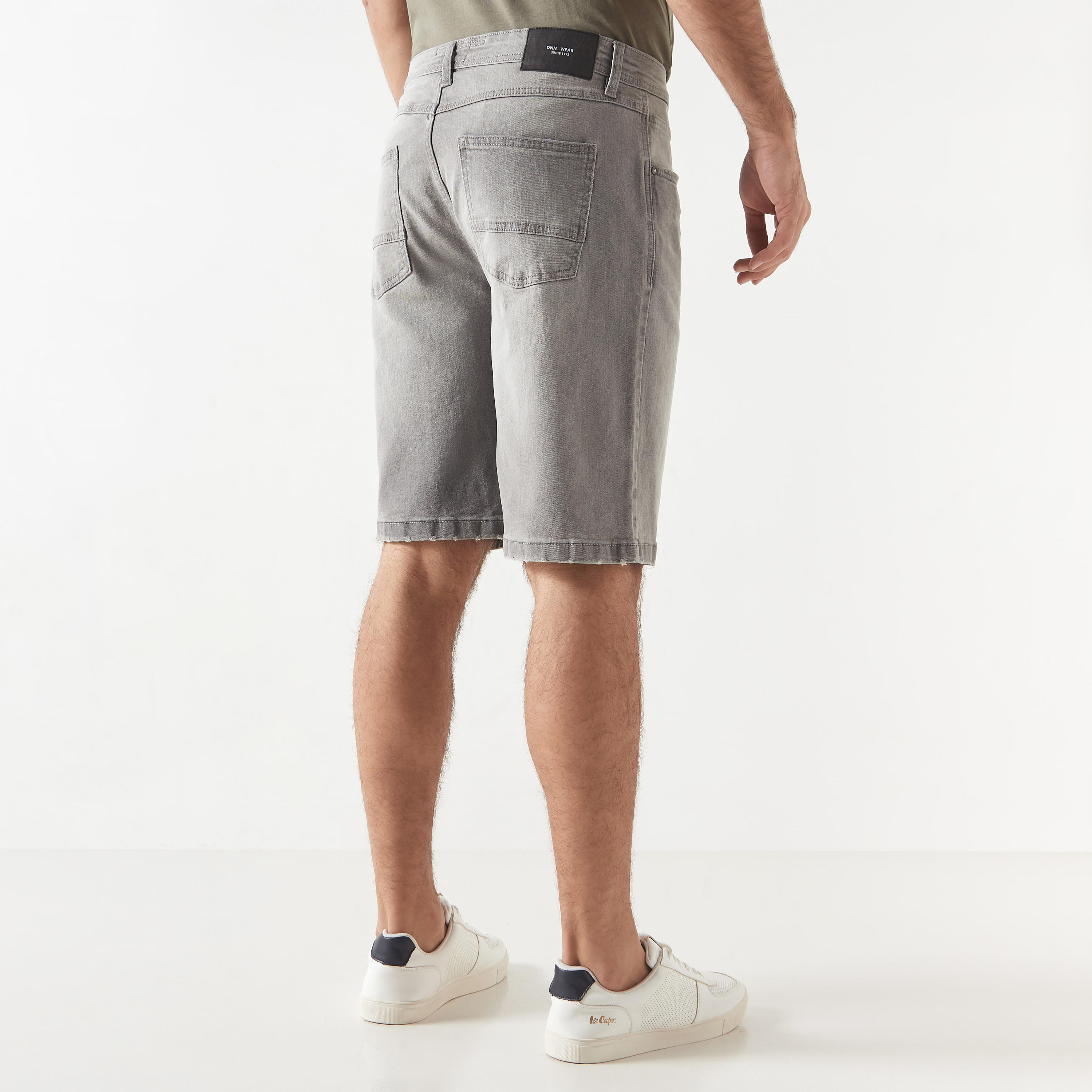 Denim Shorts with Pockets and Button Closure-men-clothing-bottoms-shorts-image-15