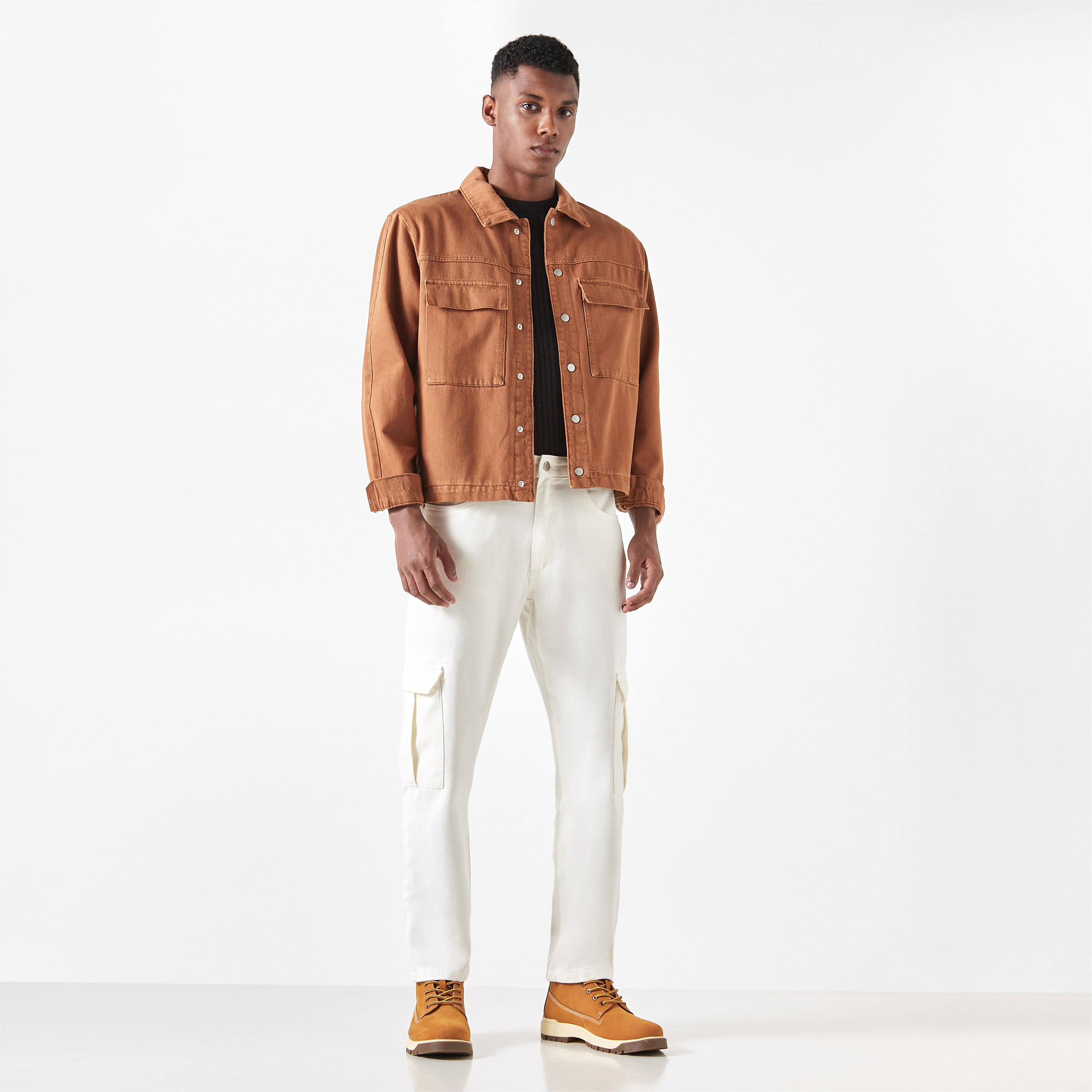 Relaxed Fit Cargo Jeans with Button Closure and Pockets-men-clothing-bottoms-jeans-image-2