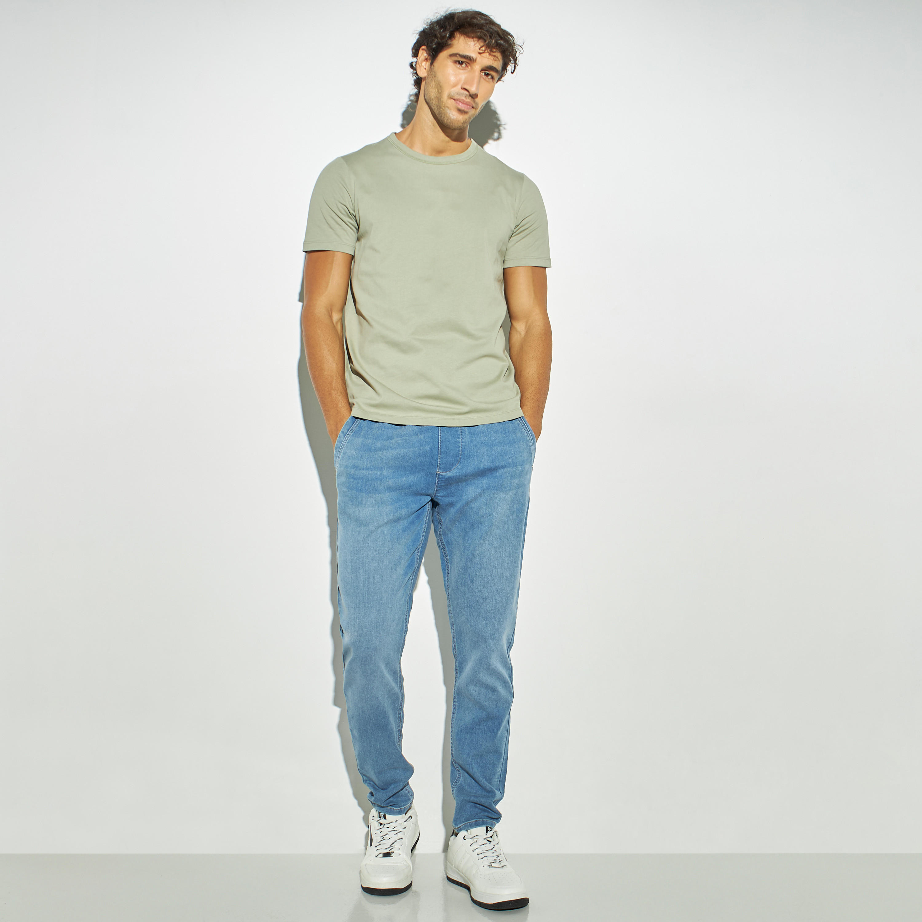 Relaxed Fit Solid Jeans with Drawstring Closure-men-clothing-bottoms-jeans-image-2