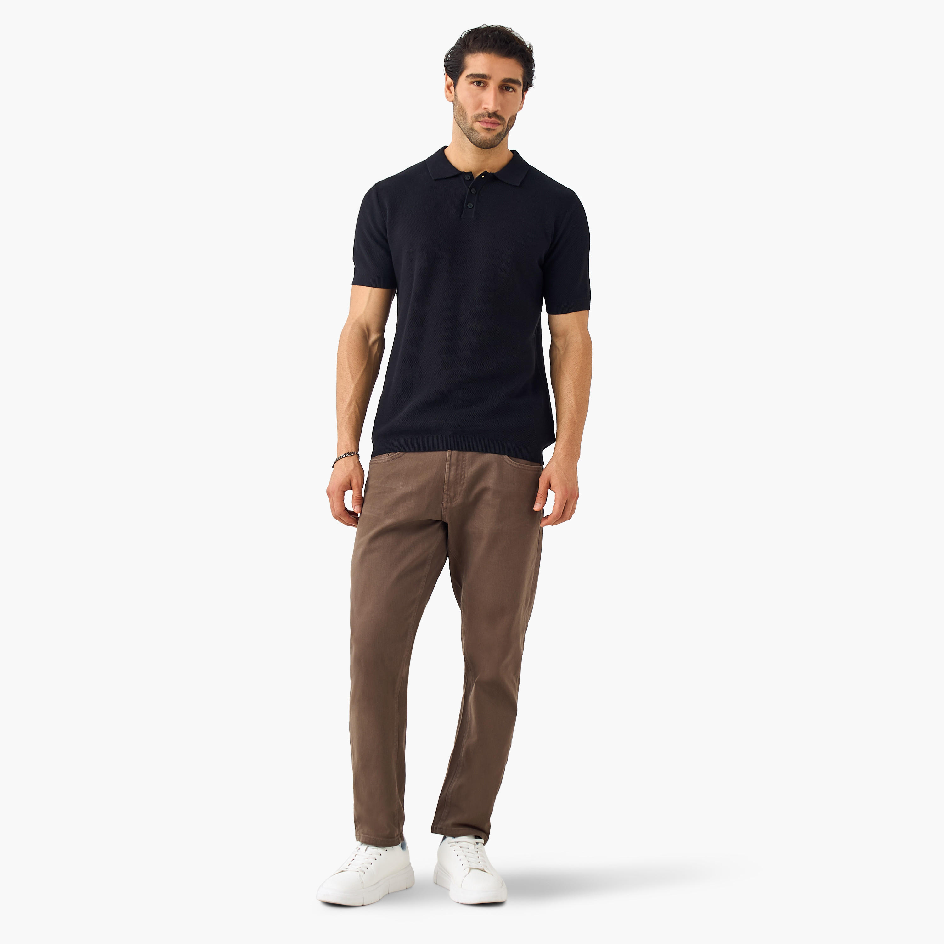 بنطلون جينز بقصّة سليم وخصر متوسط الارتفاع وزر إغلاق-men-clothing-bottoms-jeans-image-4
