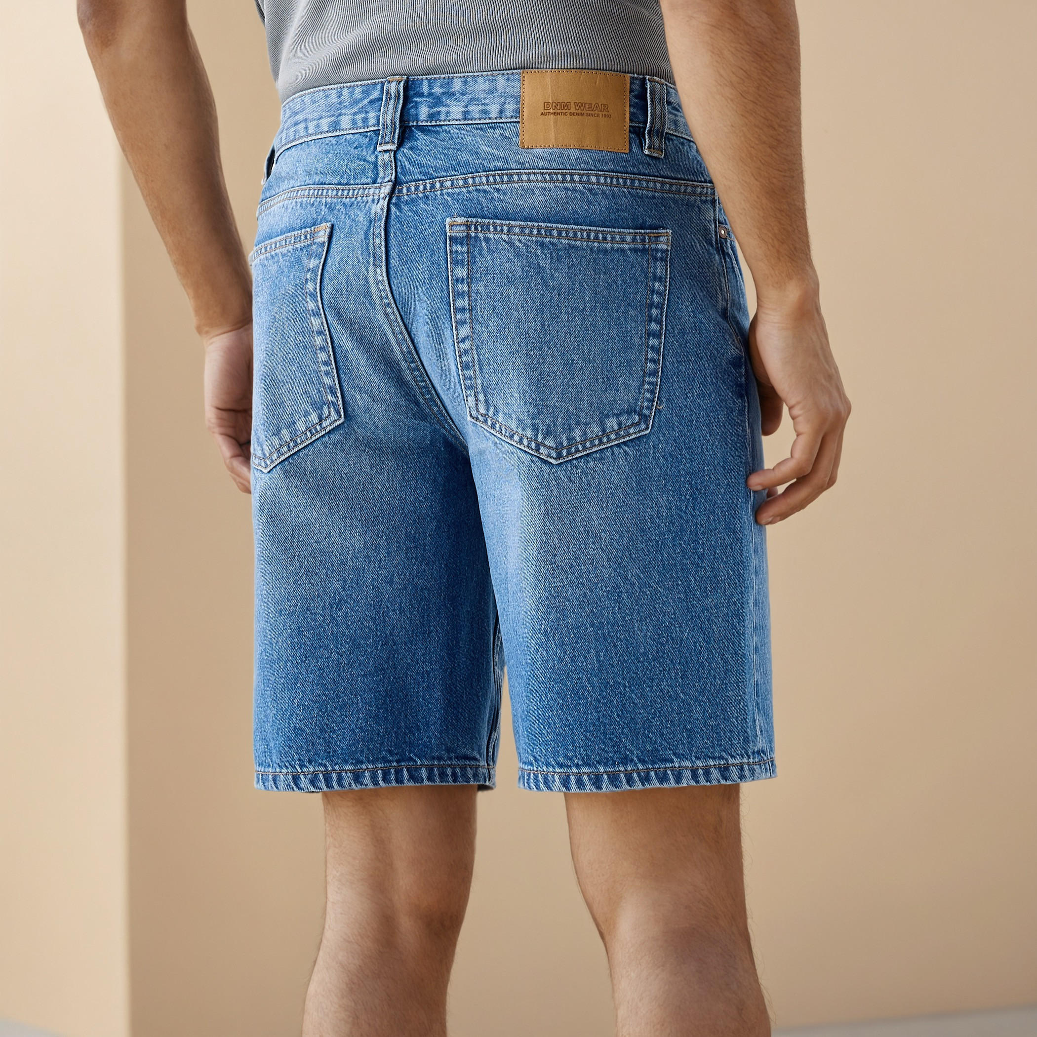 Denim Shorts with Button Closure and Pockets-men-clothing-bottoms-shorts-image-3