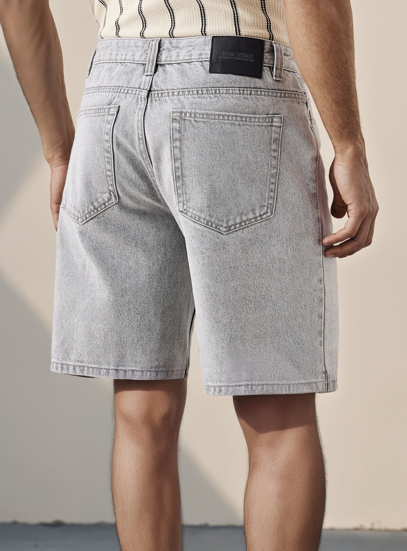 Denim Shorts with Button Closure and Pockets-men-clothing-bottoms-shorts-image-3