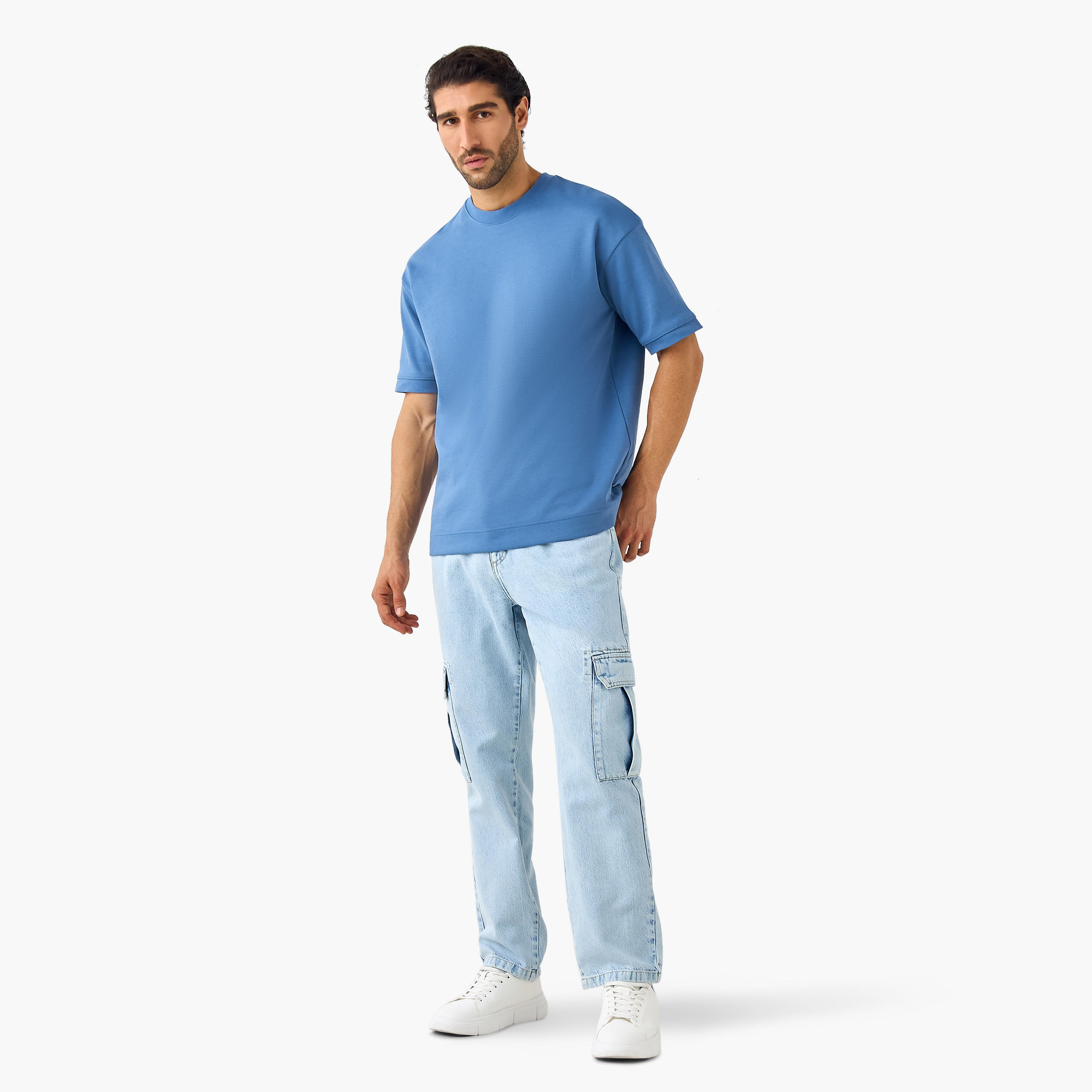 Straight Fit Full Length Cargo Jeans-men-clothing-bottoms-jeans-image-2