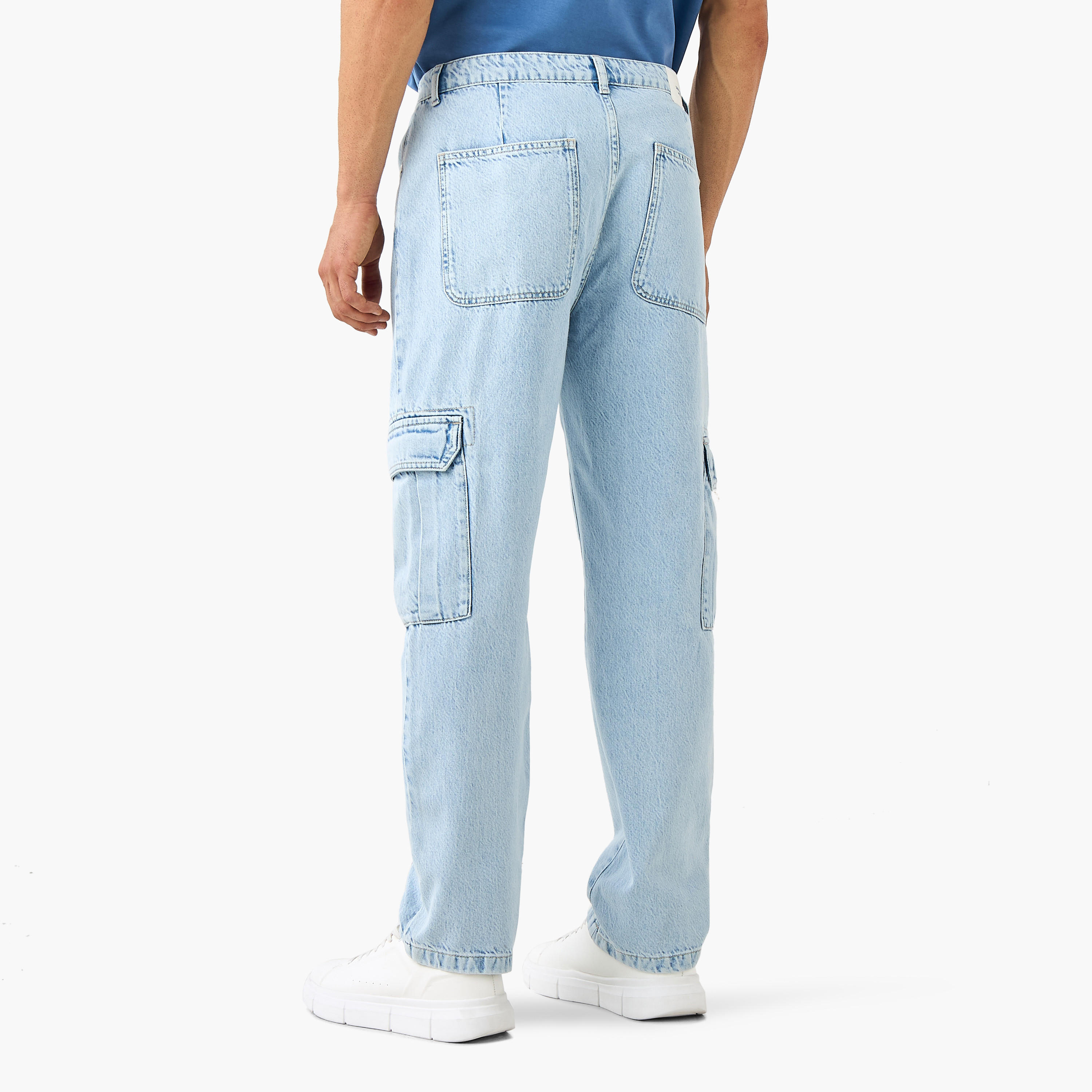 Straight Fit Full Length Cargo Jeans-men-clothing-bottoms-jeans-image-3