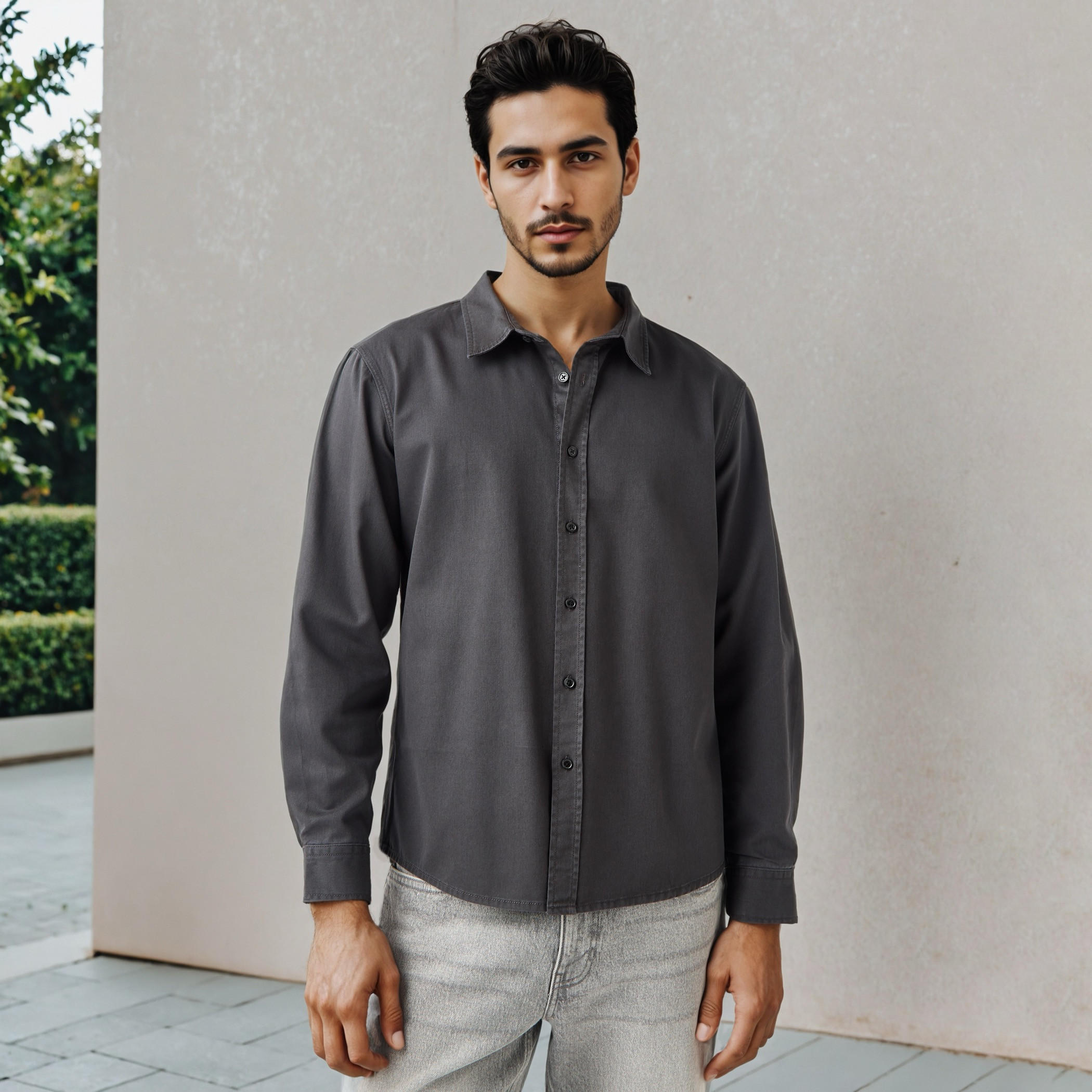 قميص بقصة عادية وأكمام طويلة-men-clothing-shirts-image-5