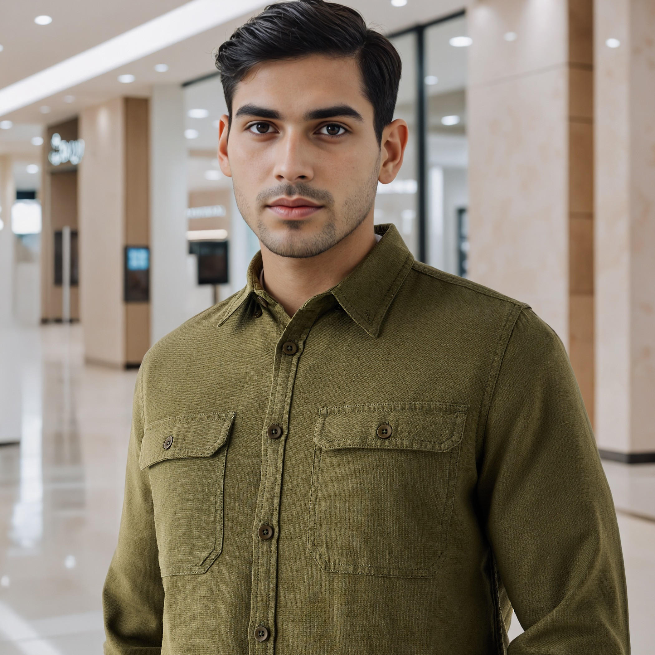 قميص دينم بأكمام طويلة وجيب بطية-men-clothing-shirts-image-2