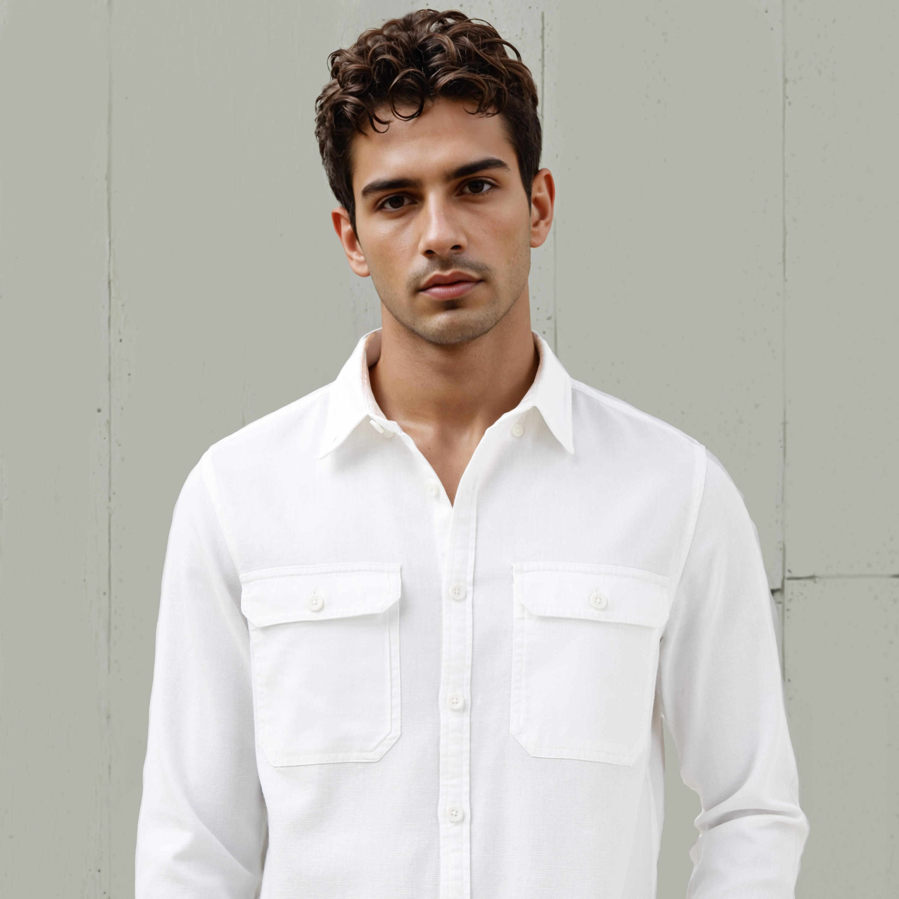 Flap Pocket Long Sleeves Denim Shirt-men-clothing-shirts-image-5