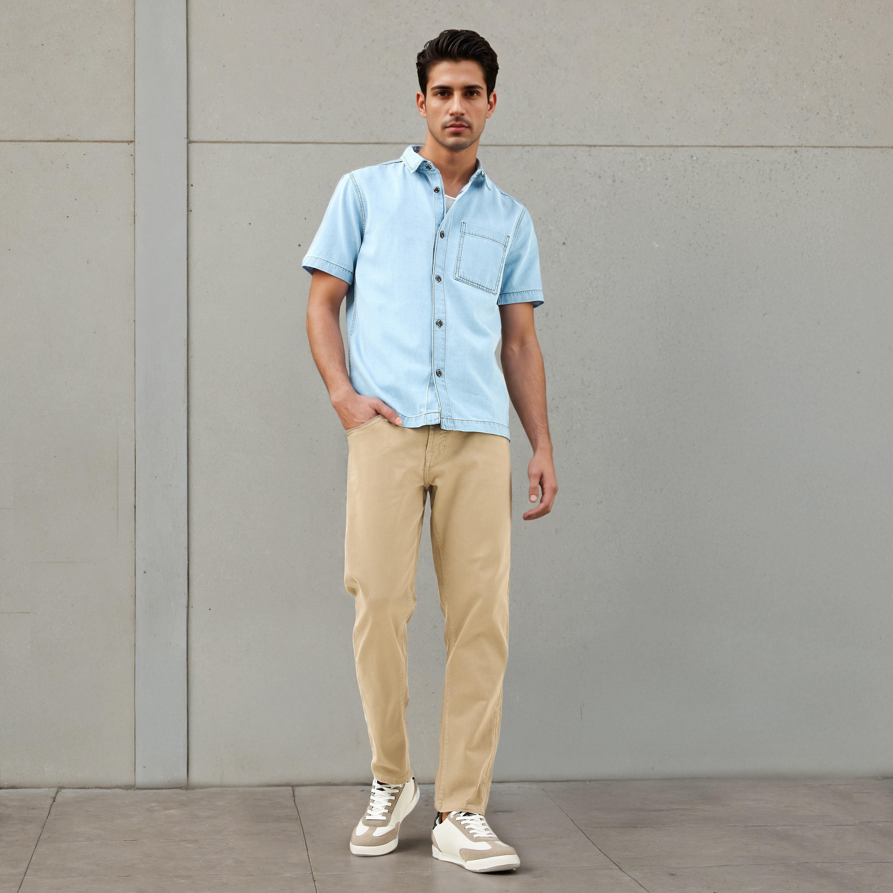 قميص بقصة مريحة وجيب-men-clothing-shirts-image-4