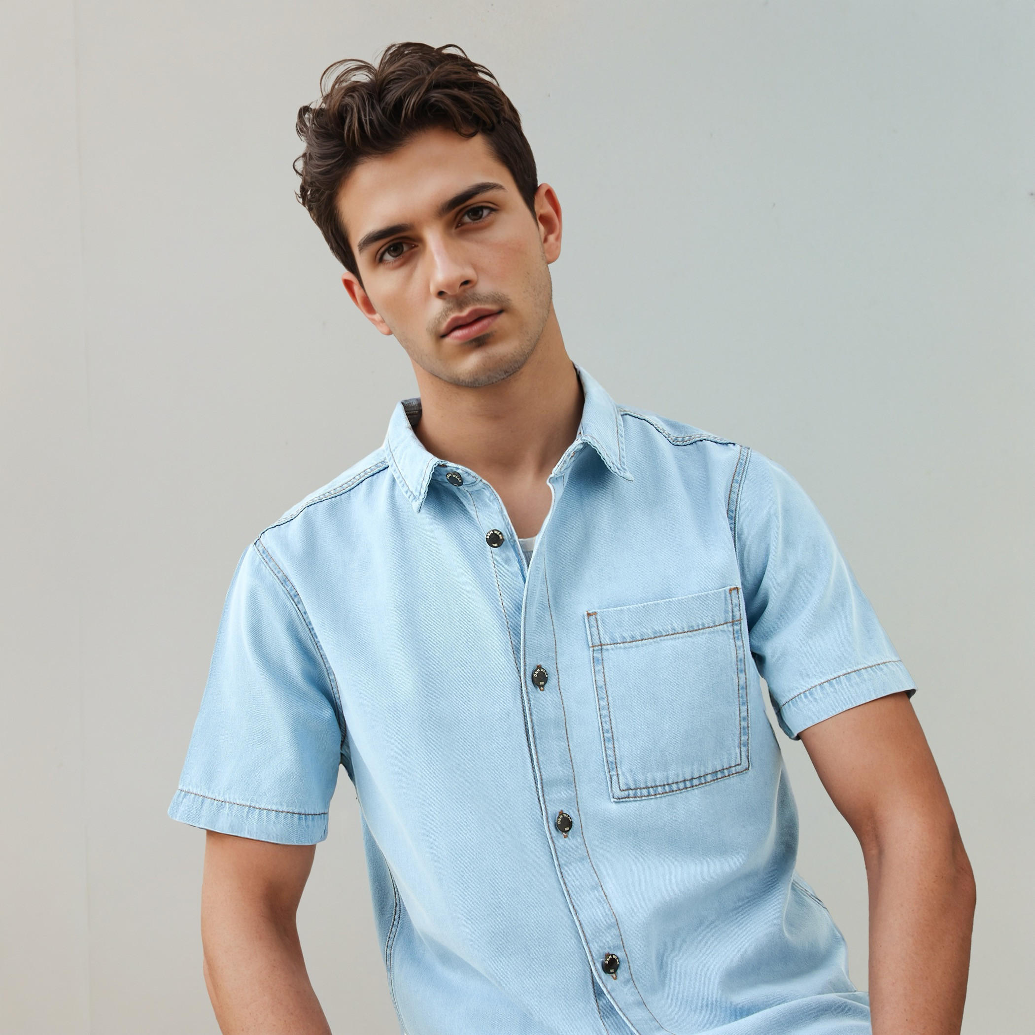 قميص بقصة مريحة وجيب-men-clothing-shirts-image-2
