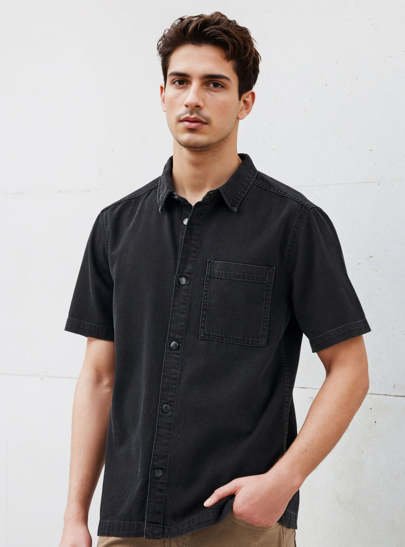 Relaxed Fit Shirt with Pocket-men-clothing-shirts-image-1
