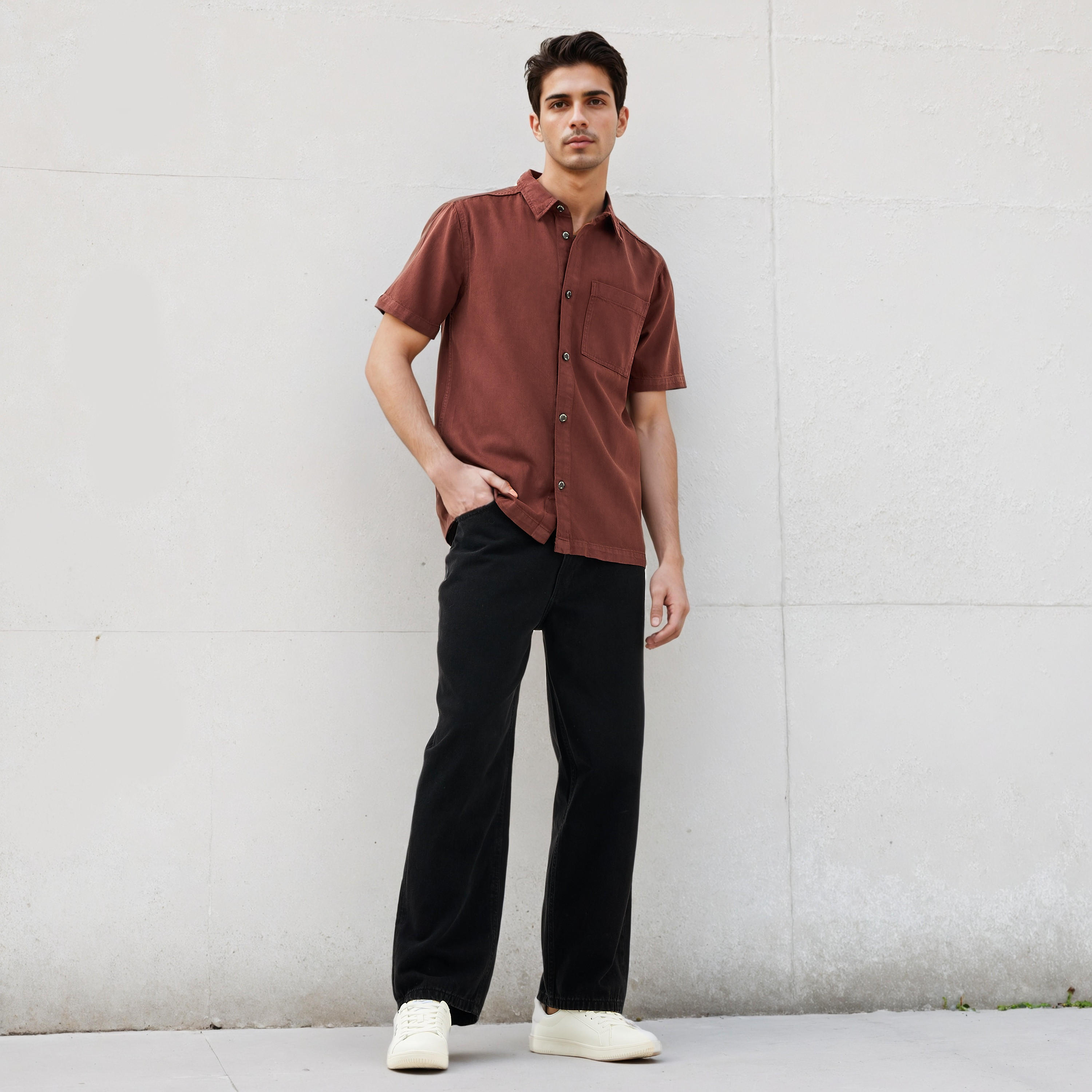 Relaxed Fit Shirt with Pocket-men-clothing-shirts-image-2