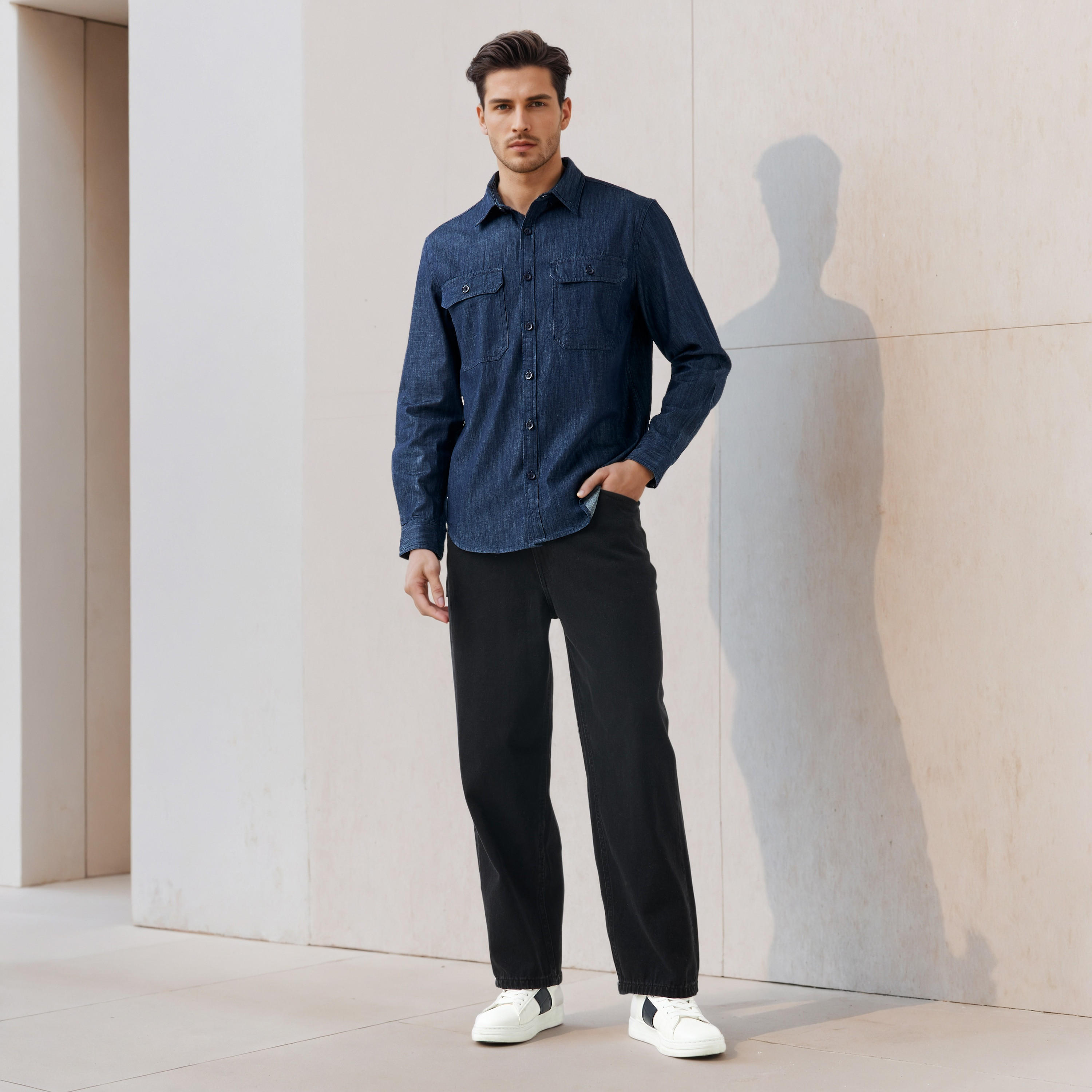 Regular Fit Linen Blend Shirt-men-clothing-shirts-image-2