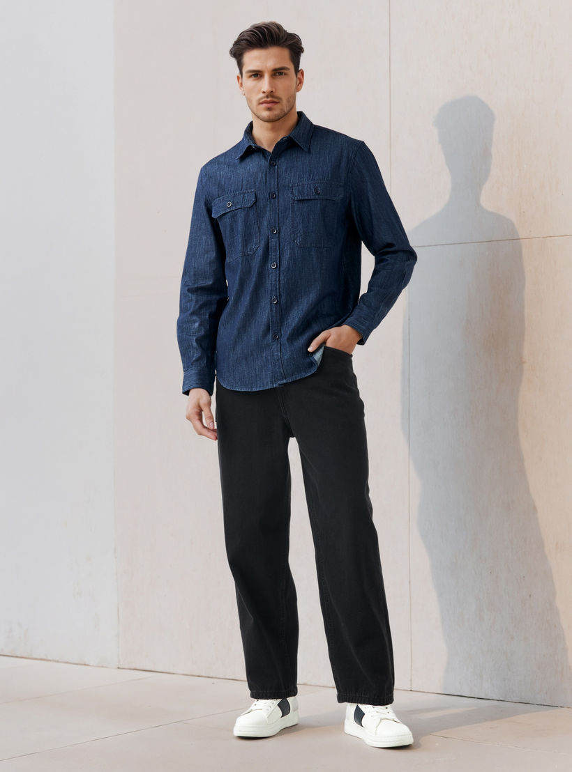 Regular Fit Linen Blend Shirt-men-clothing-shirts-image-2