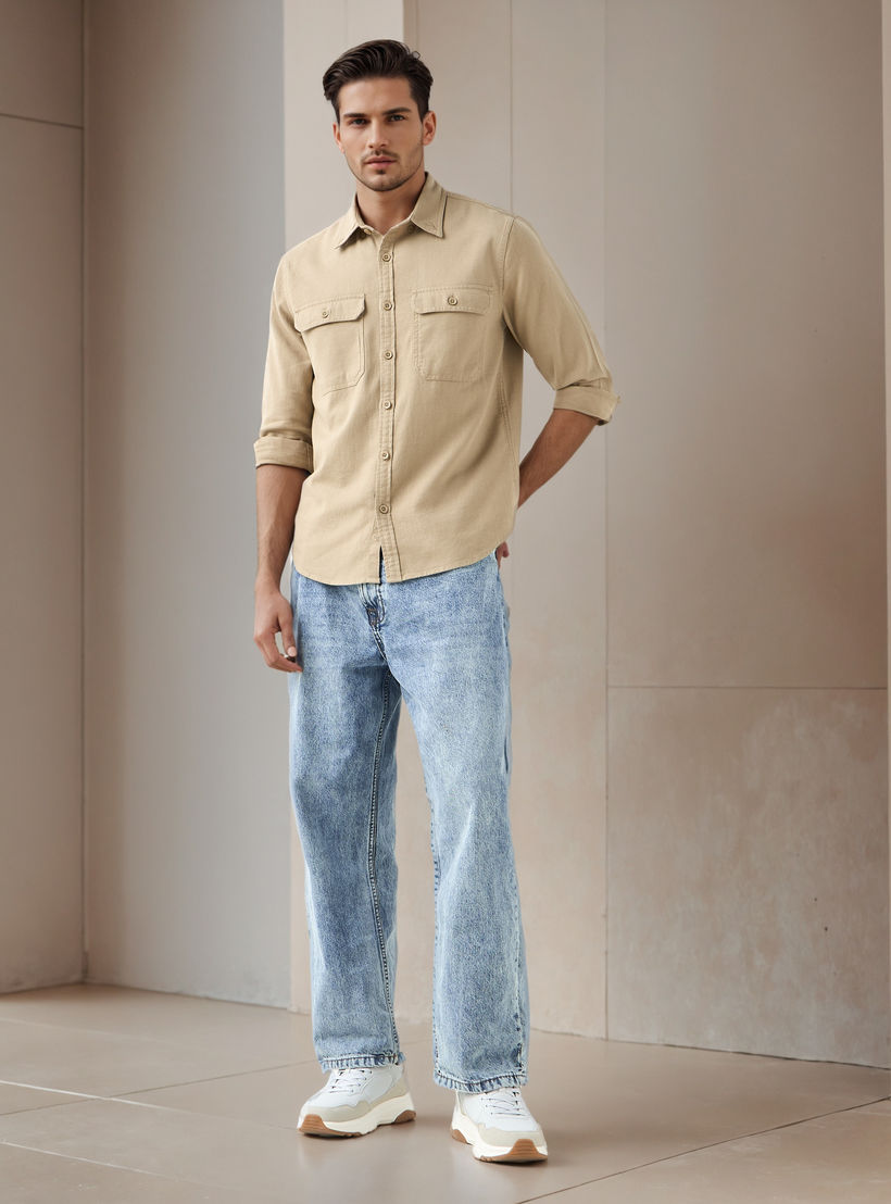 Regular Fit Linen Blend Shirt-men-clothing-shirts-image-2