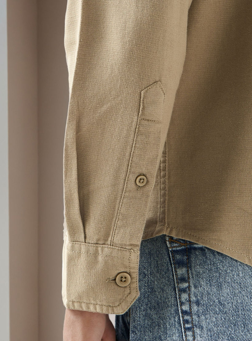 Regular Fit Linen Blend Shirt-men-clothing-shirts-image-5