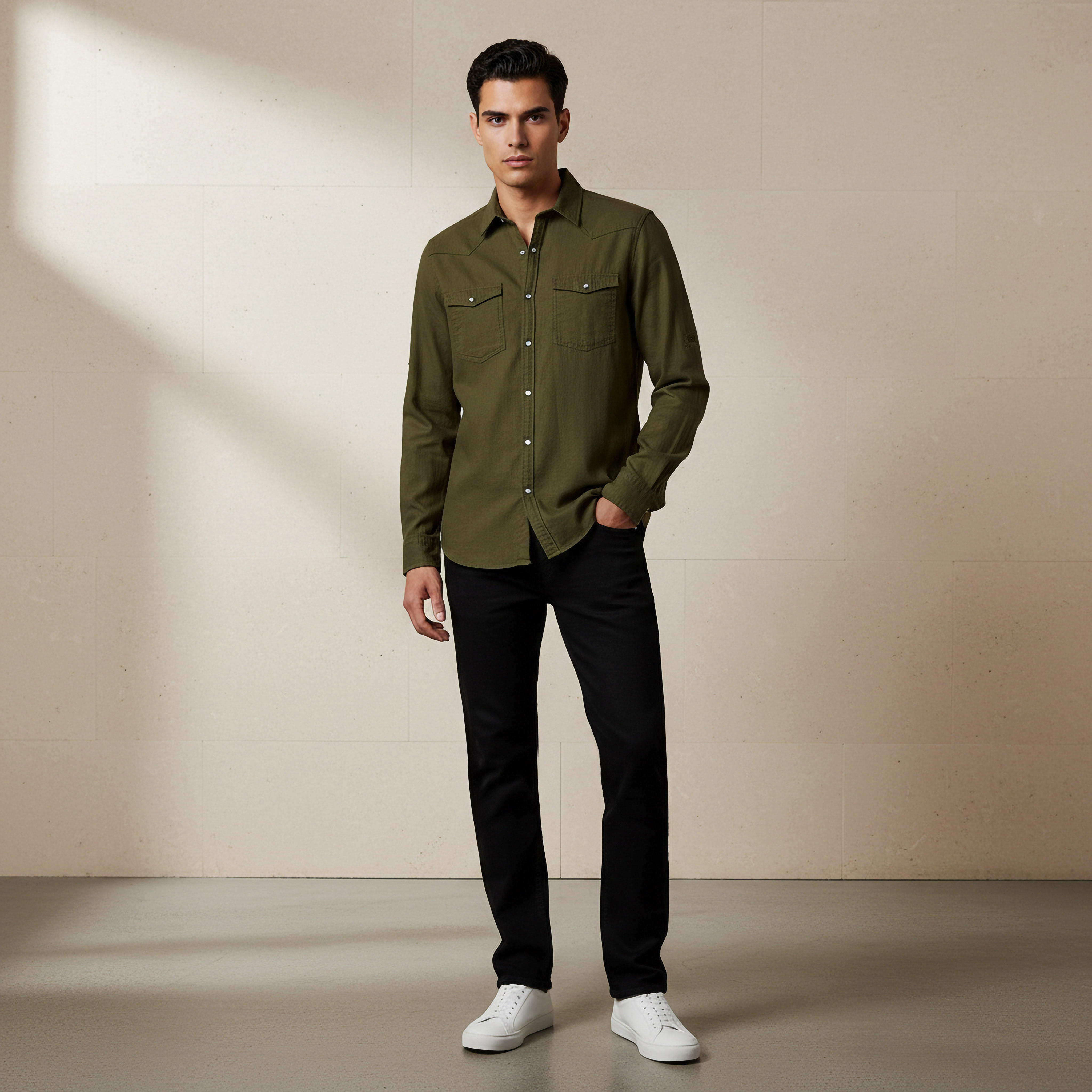 Men Regular Fit Long Sleeve Shirt-men-clothing-shirts-image-2