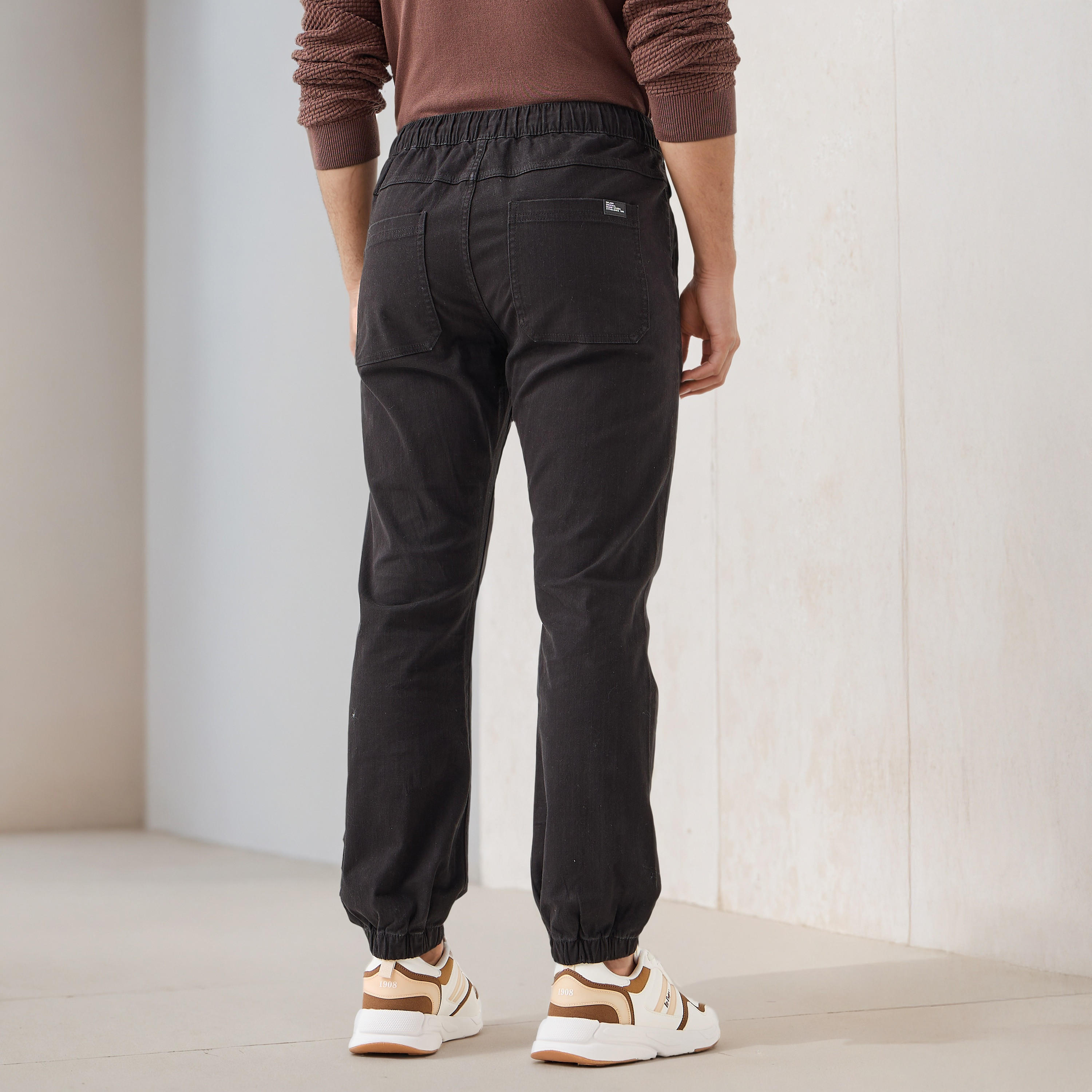 Regular Fit Drawstring Waist Denim Joggers-men-clothing-bottoms-joggers-image-3