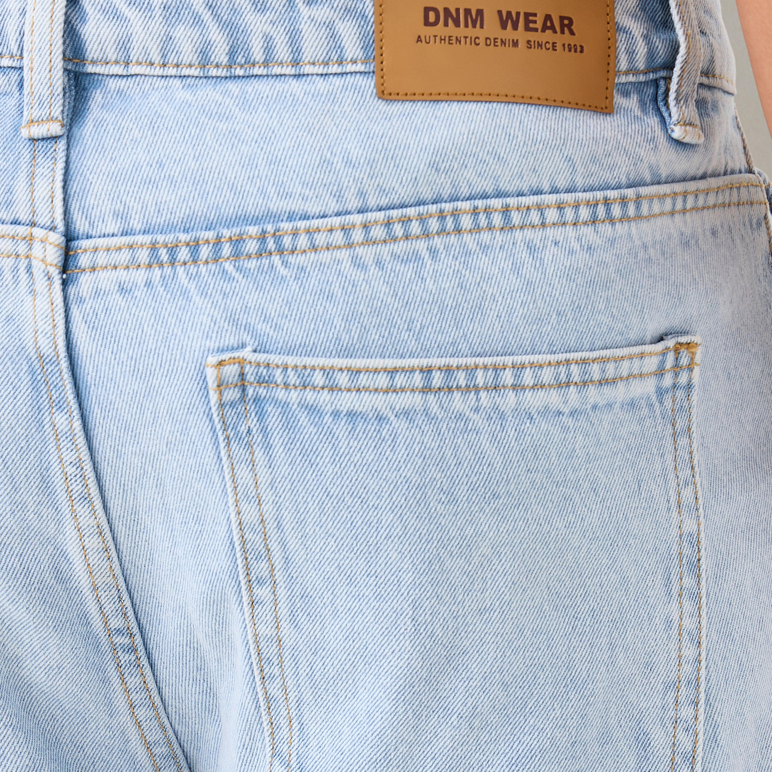 بنطلون جينز كارجو بقصة مستقيمة وخصر متوسط الارتفاع للرجال-men-clothing-bottoms-jeans-image-1
