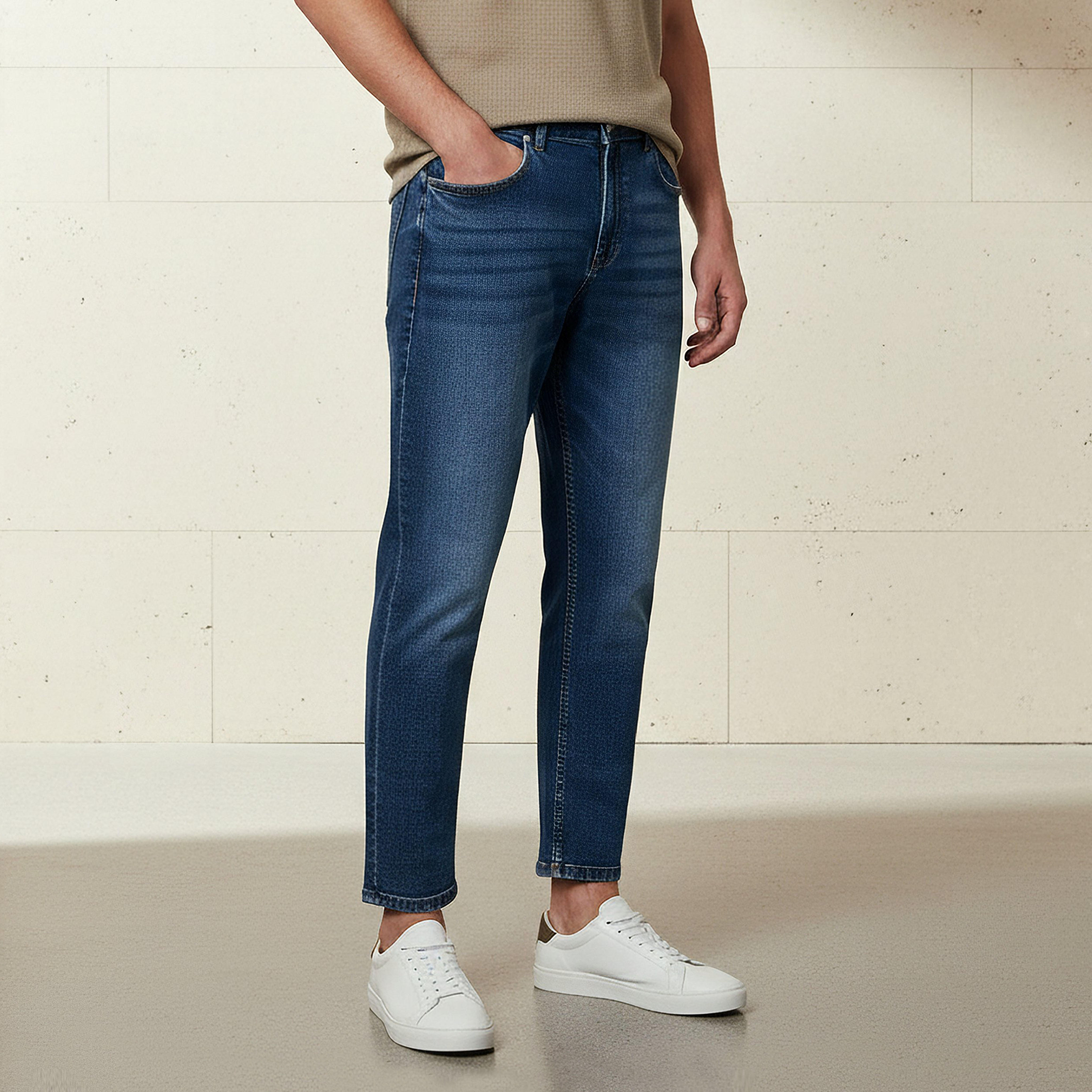 Men Regular Fit Mid-Rise Cropped Jeans-men-clothing-bottoms-jeans-image-1