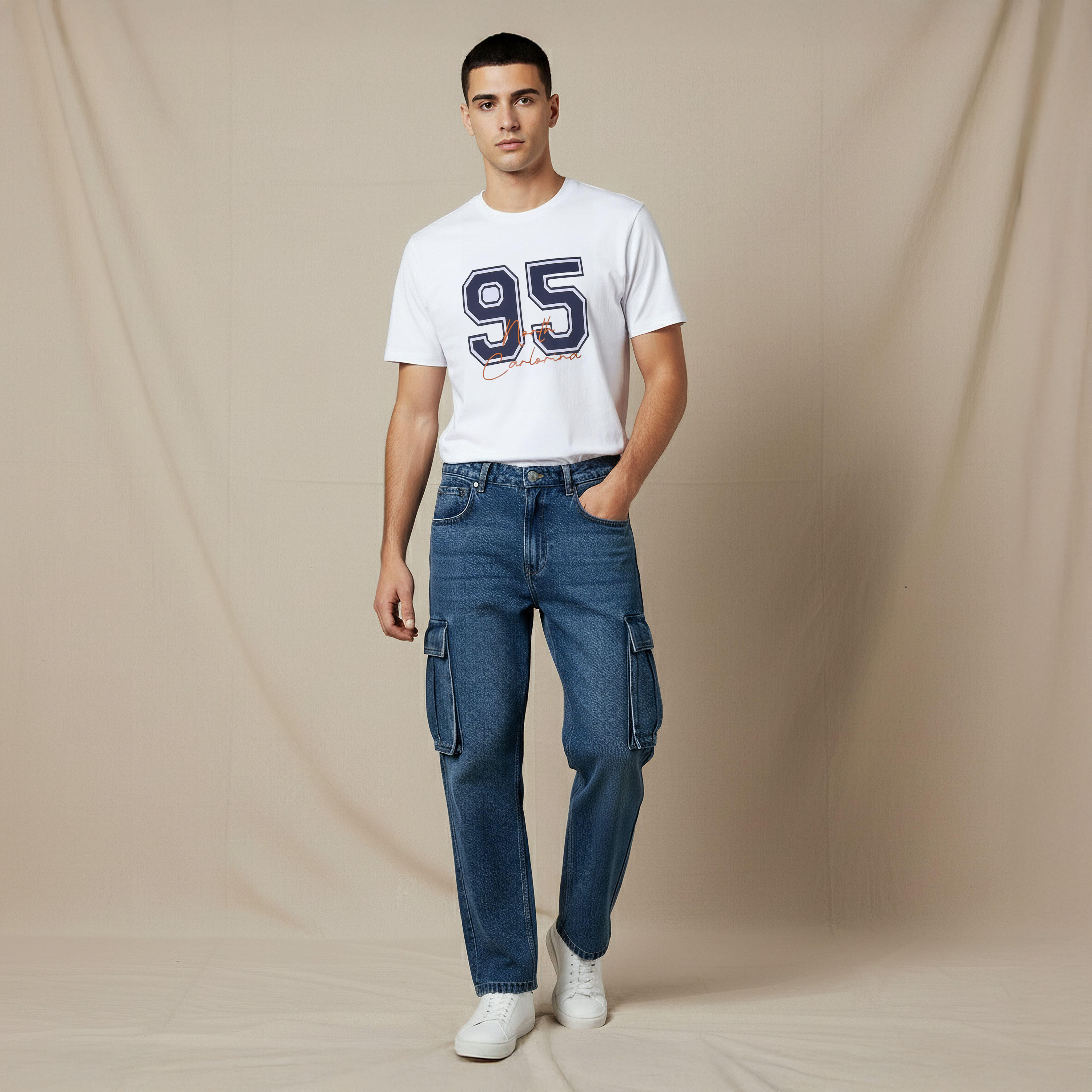 Men Regular Fit Mid-Rise Cargo Jeans-men-clothing-bottoms-jeans-image-2