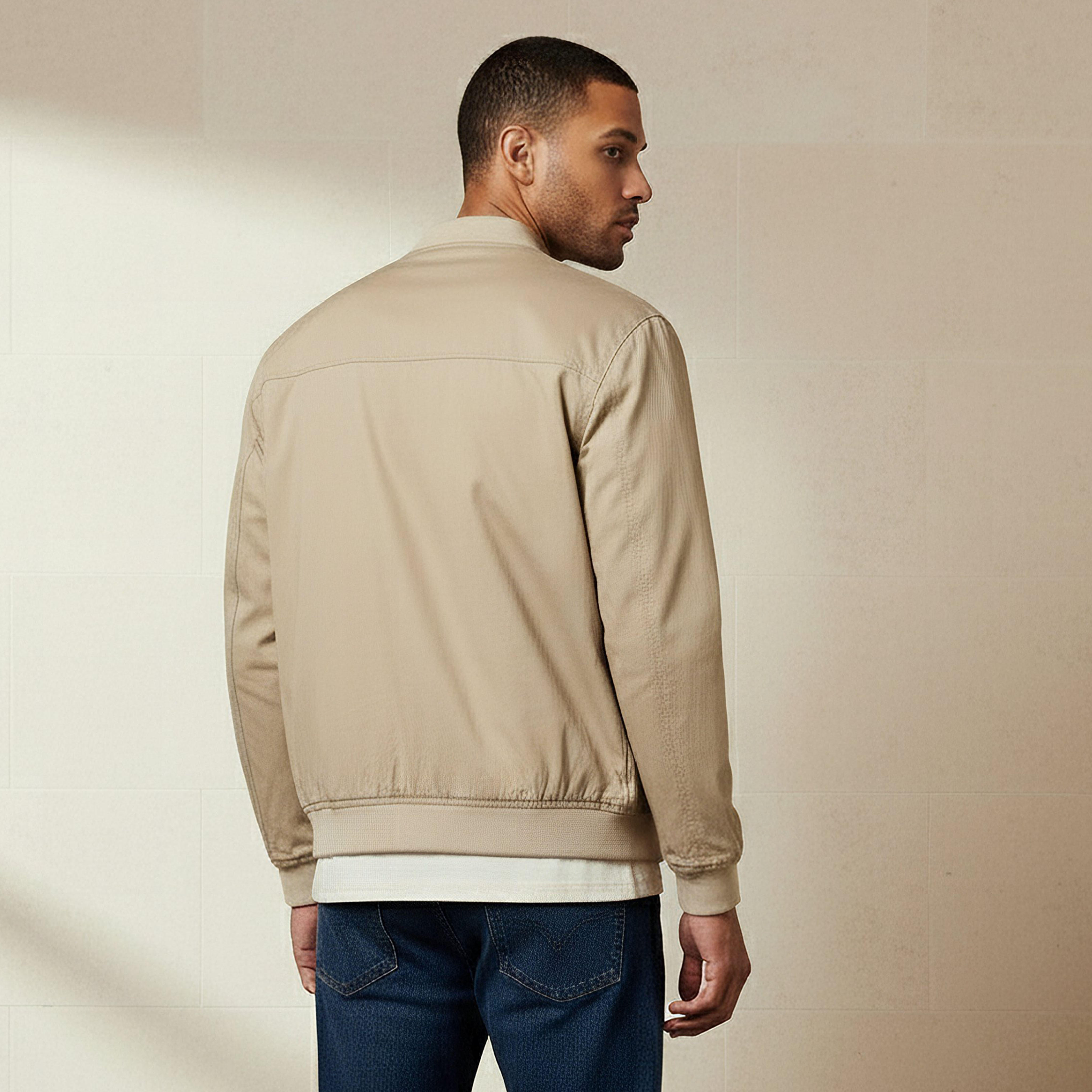 جاكيت بومبر رجالي تويل بقصة عادية-men-clothing-jacketsandblazers-jackets-image-2