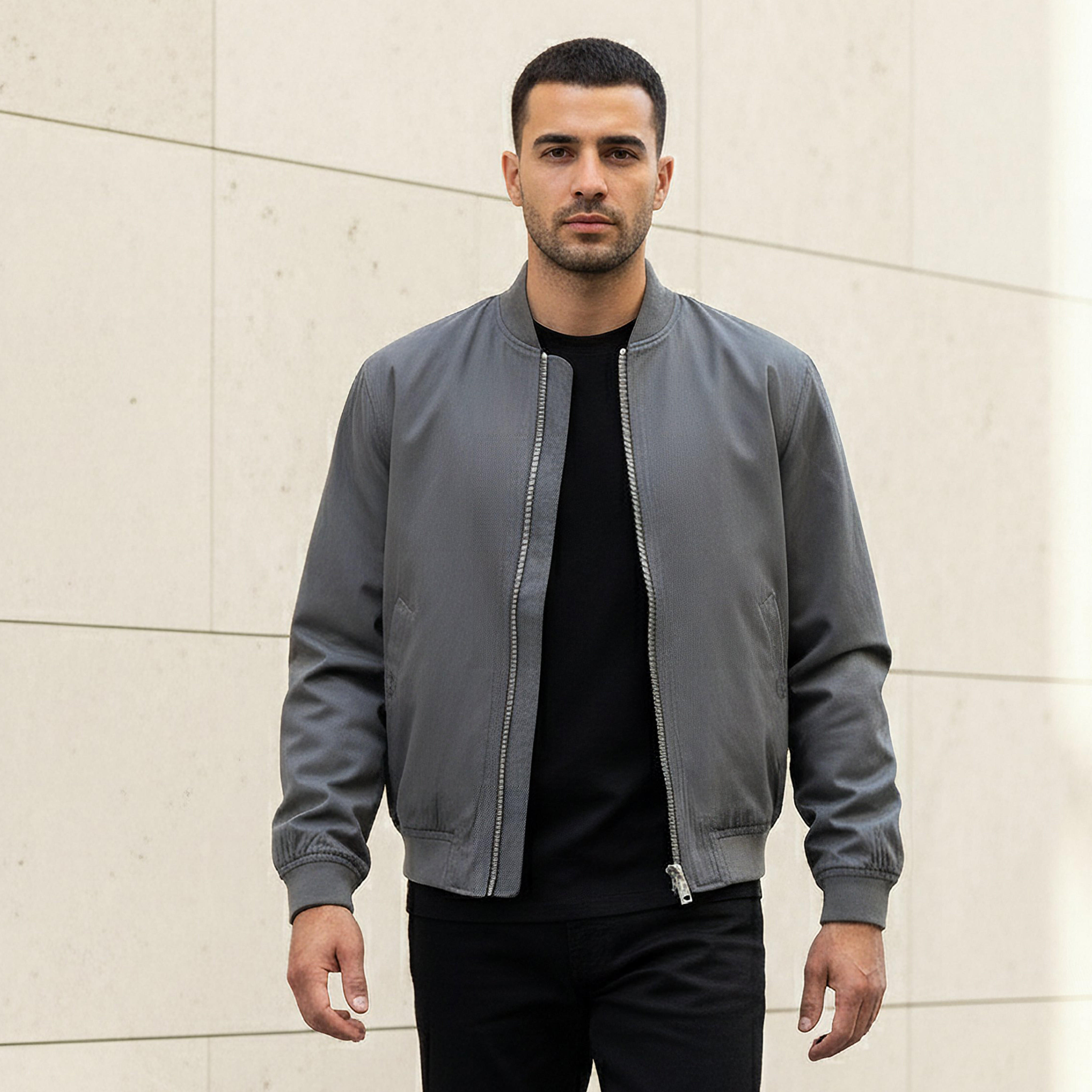 Men Regular Fit Twill Bomber Jacket-men-clothing-jacketsandblazers-jackets-image-1