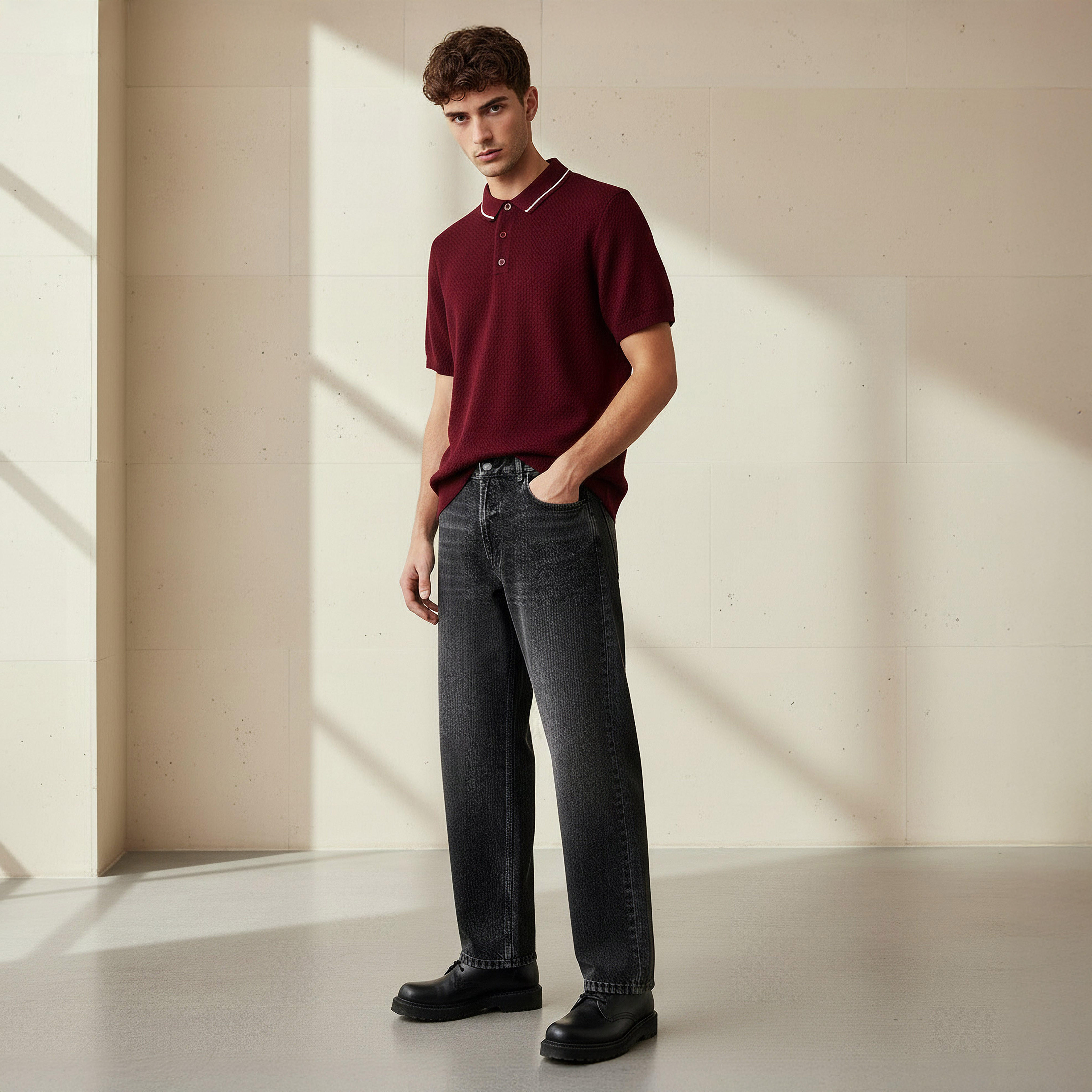Men Baggy Fit Mid-Rise Pocket Jeans-men-clothing-bottoms-jeans-image-2