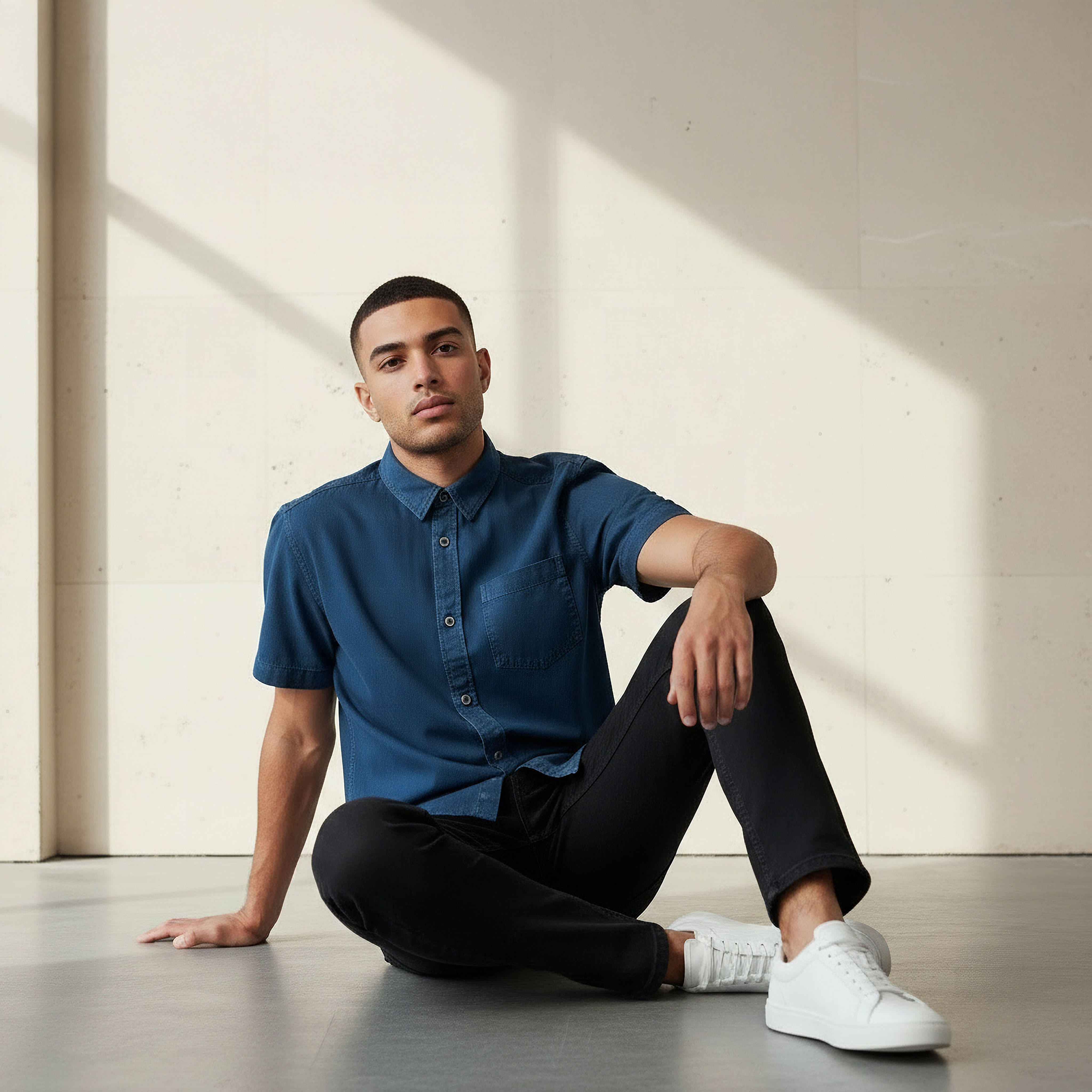 Men Regular Fit Collared Short Sleeve Shirt-men-clothing-shirts-image-5