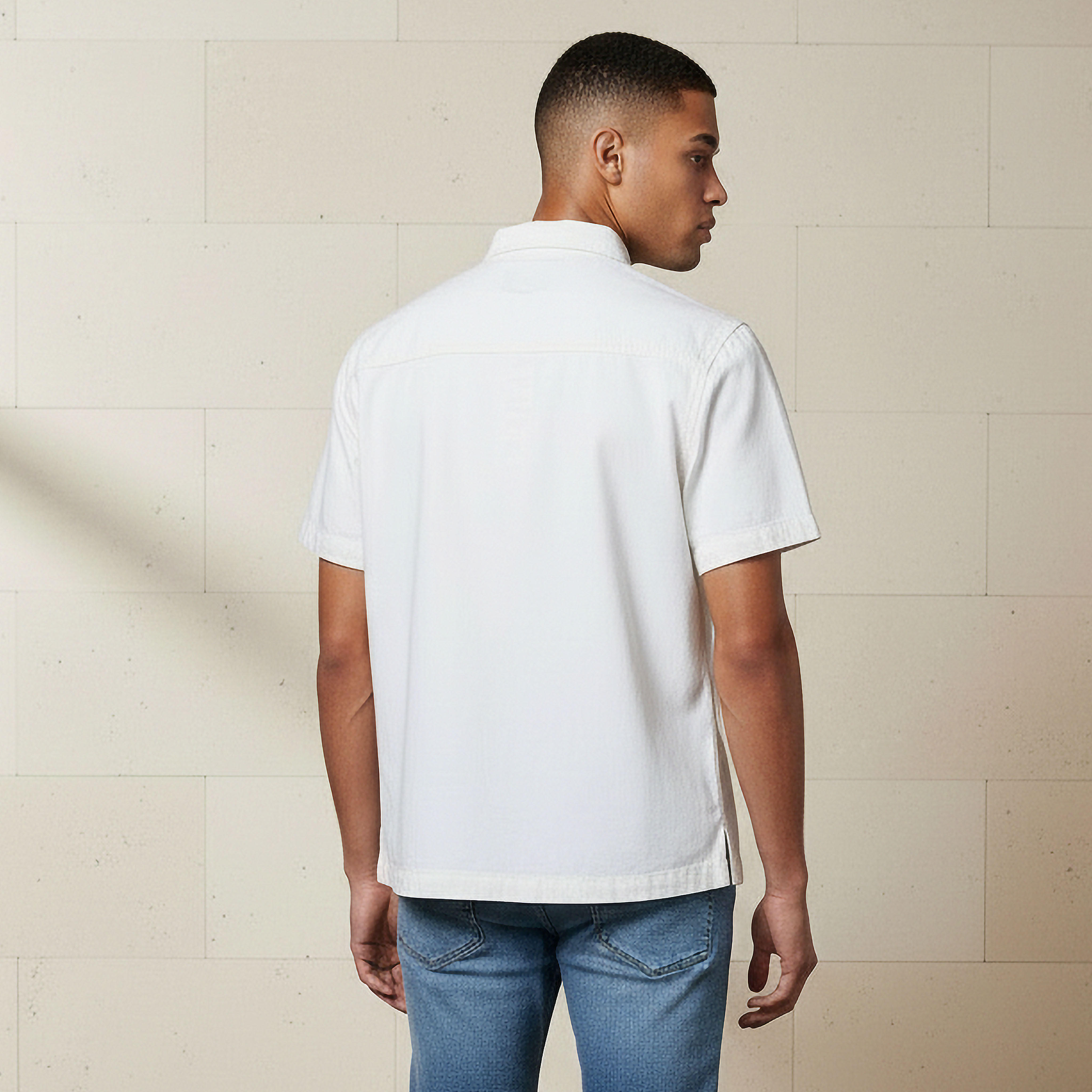 Men Regular Fit Collared Short Sleeve Shirt-men-clothing-shirts-image-3