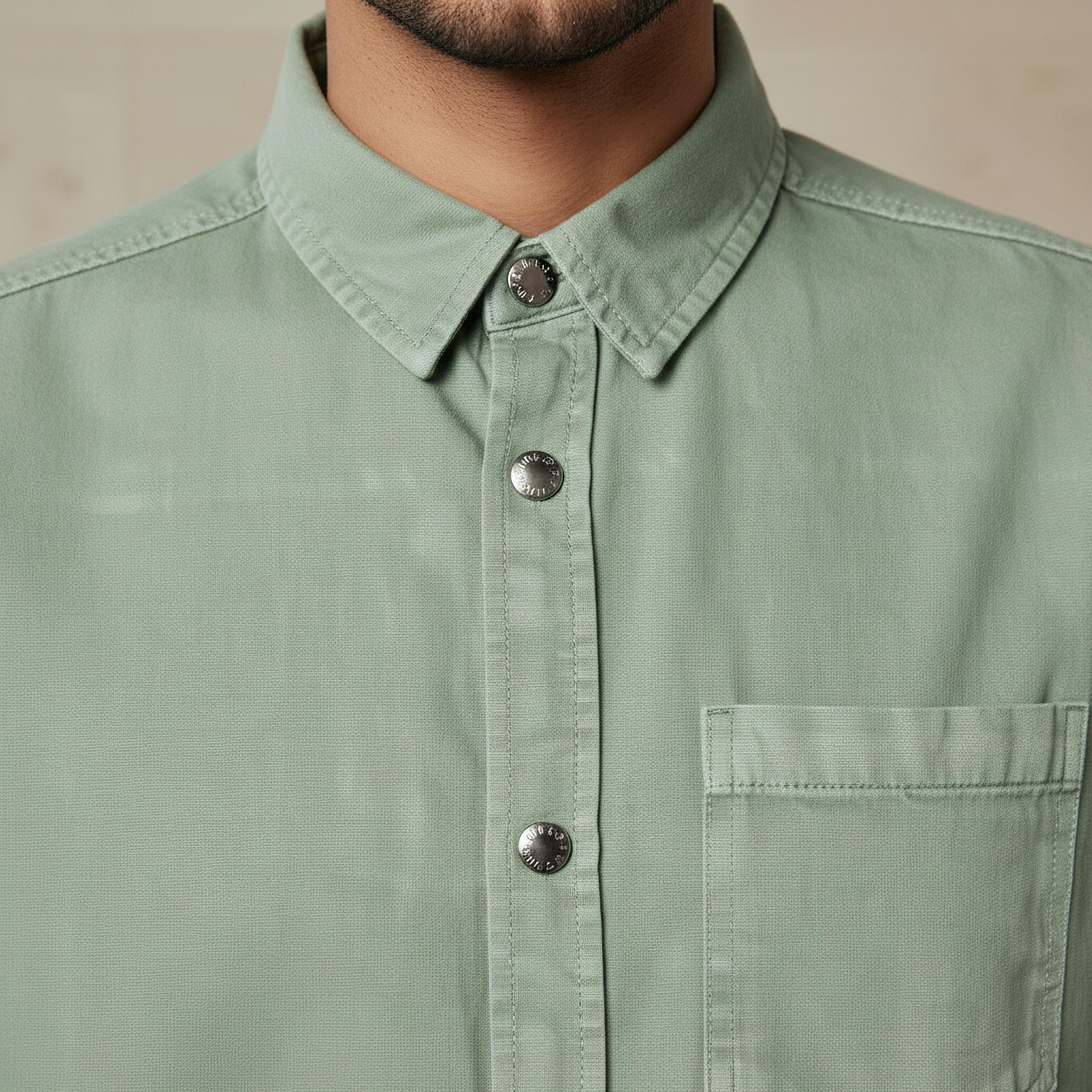 قميص قصير الأكمام بياقة وقصة عادية للرجال-men-clothing-shirts-image-2