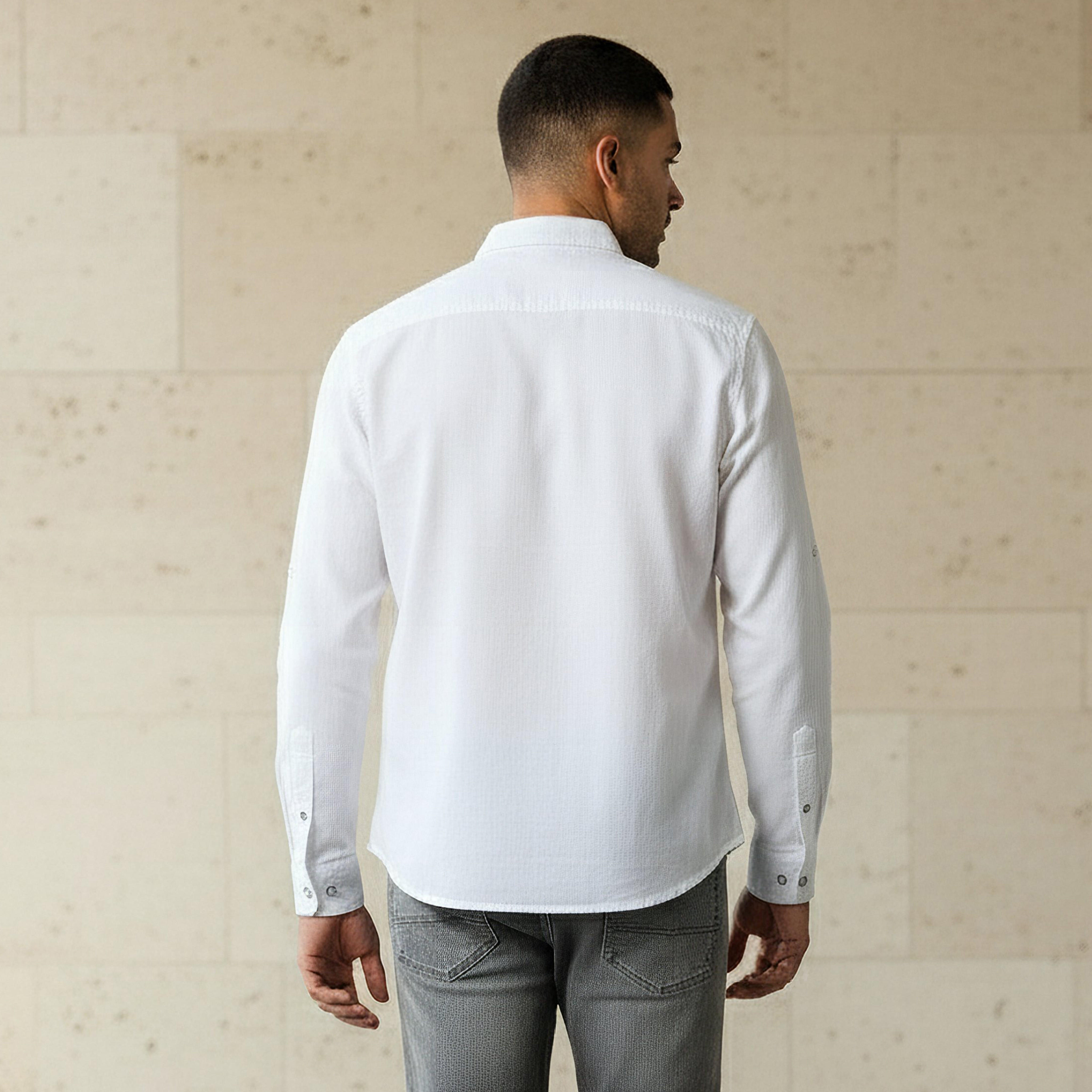 Men Regular Fit Collared Long Sleeves Denim Shirt-men-clothing-shirts-image-3