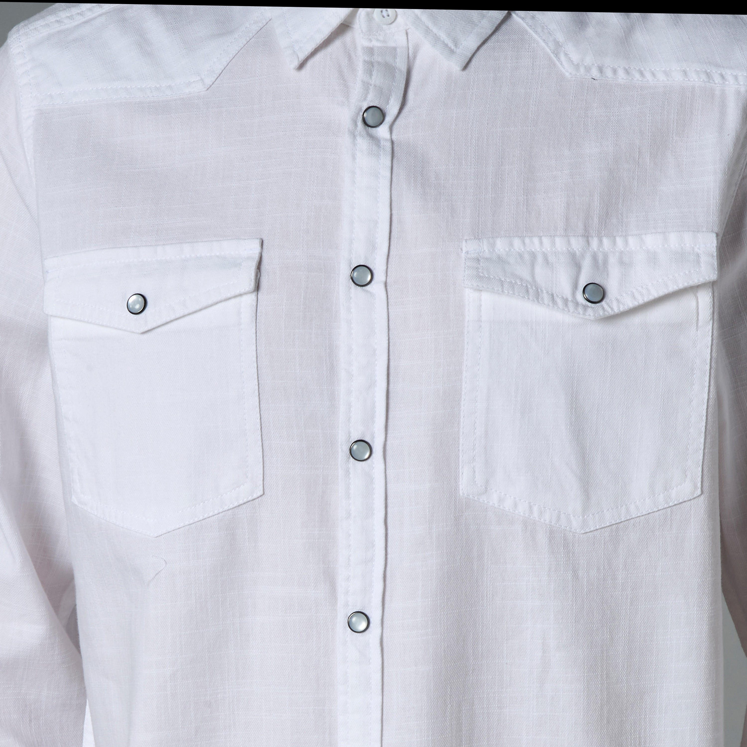 قميص دينم بقصة عادية وياقة وأكمام طويلة للرجال-men-clothing-shirts-image-1