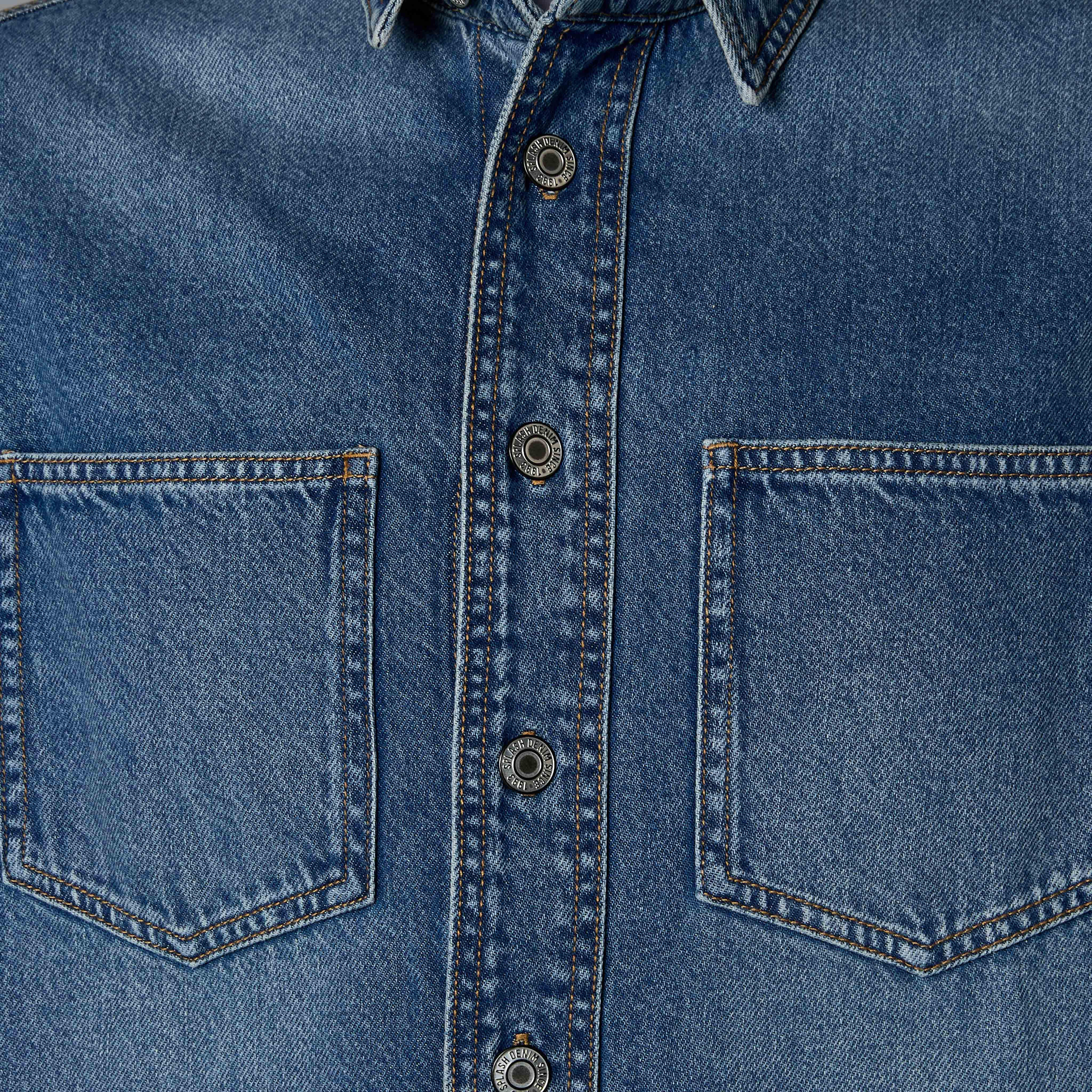 Men Regular Fit Collared Denim Long Sleeves Shirt-men-clothing-shirts-image-4