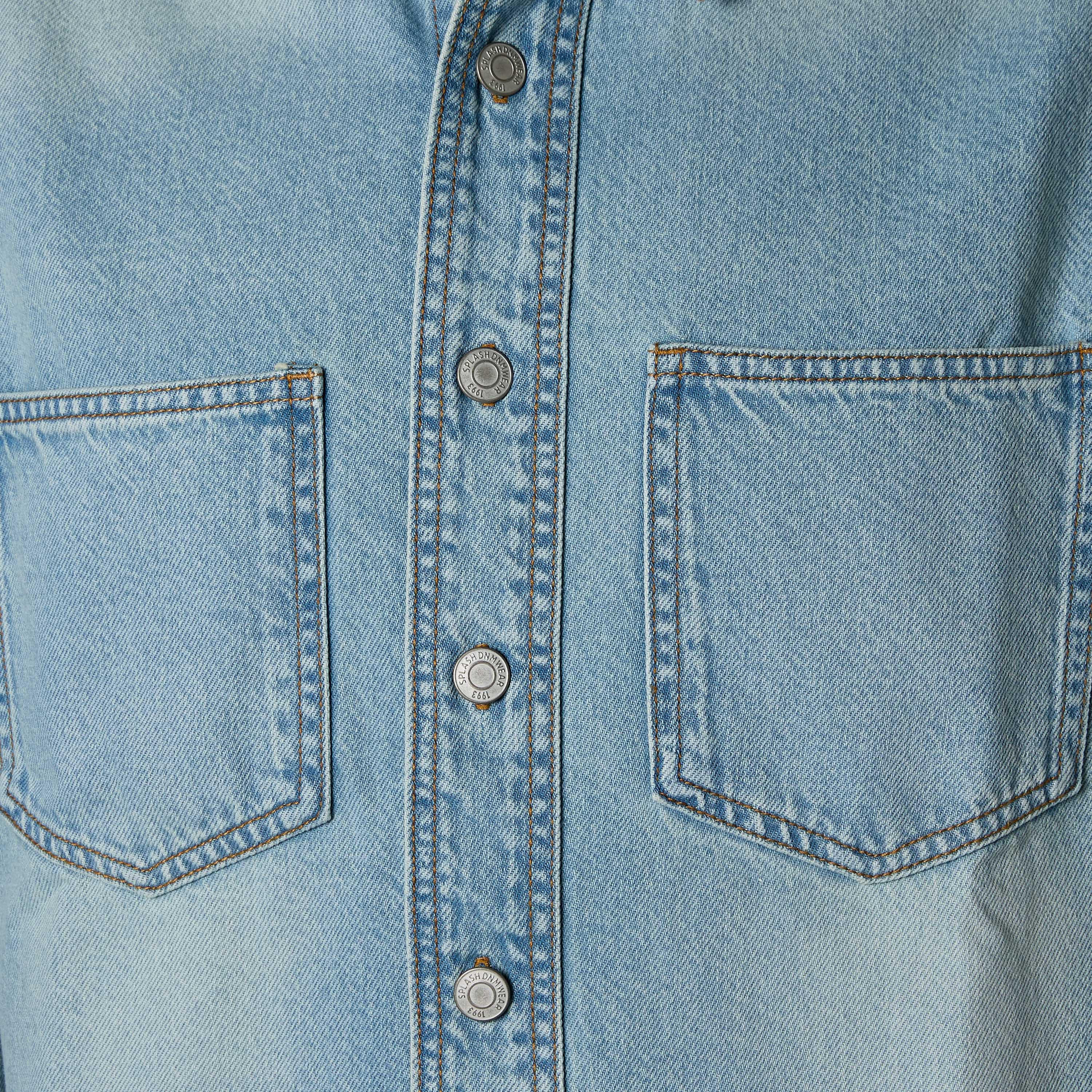 قميص دينم رجالي بأكمام طويلة وقصة عادية وياقة كلاسيكية-men-clothing-shirts-image-2