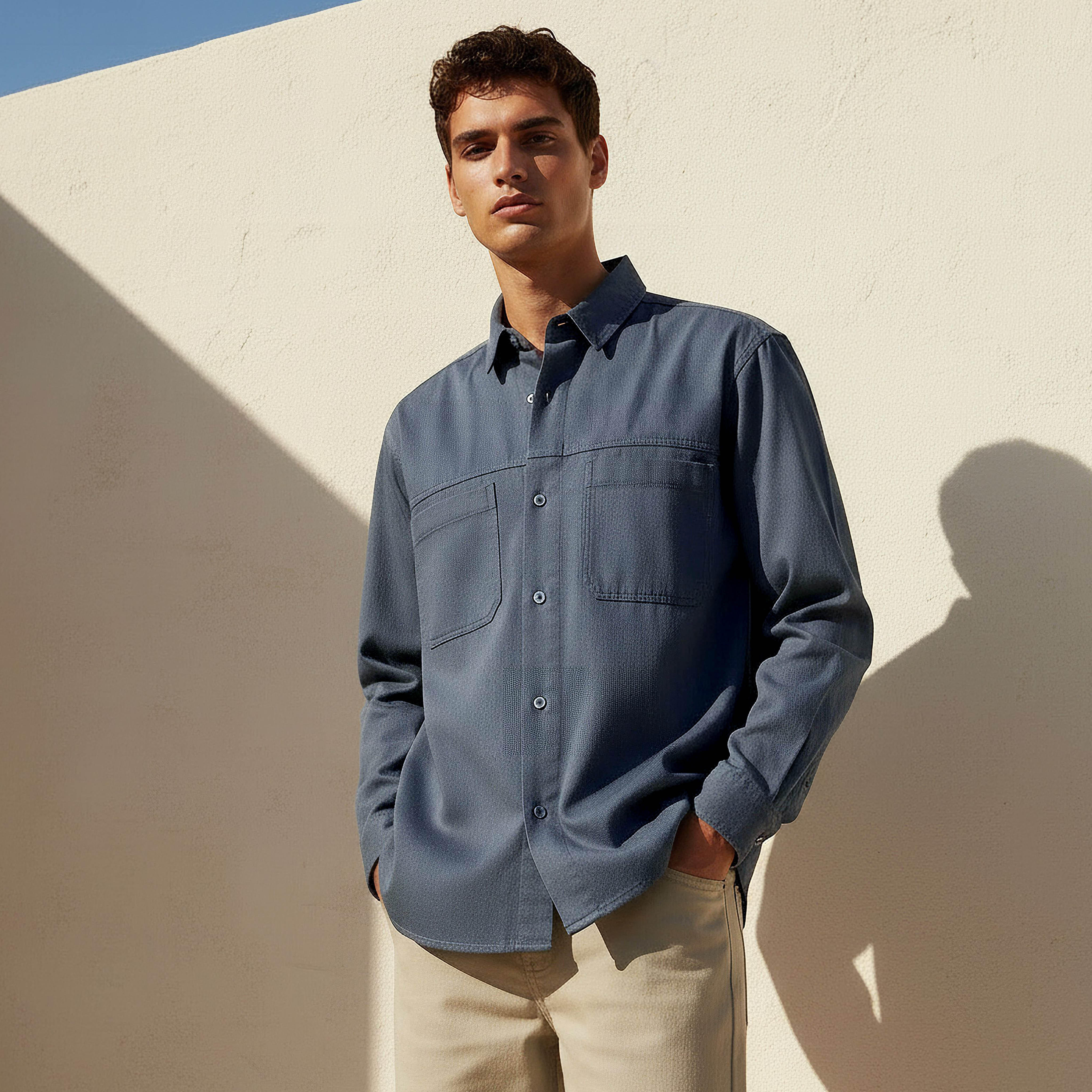 Men Regular Fit Twill Long Sleeves Shirt-men-clothing-shirts-image-1