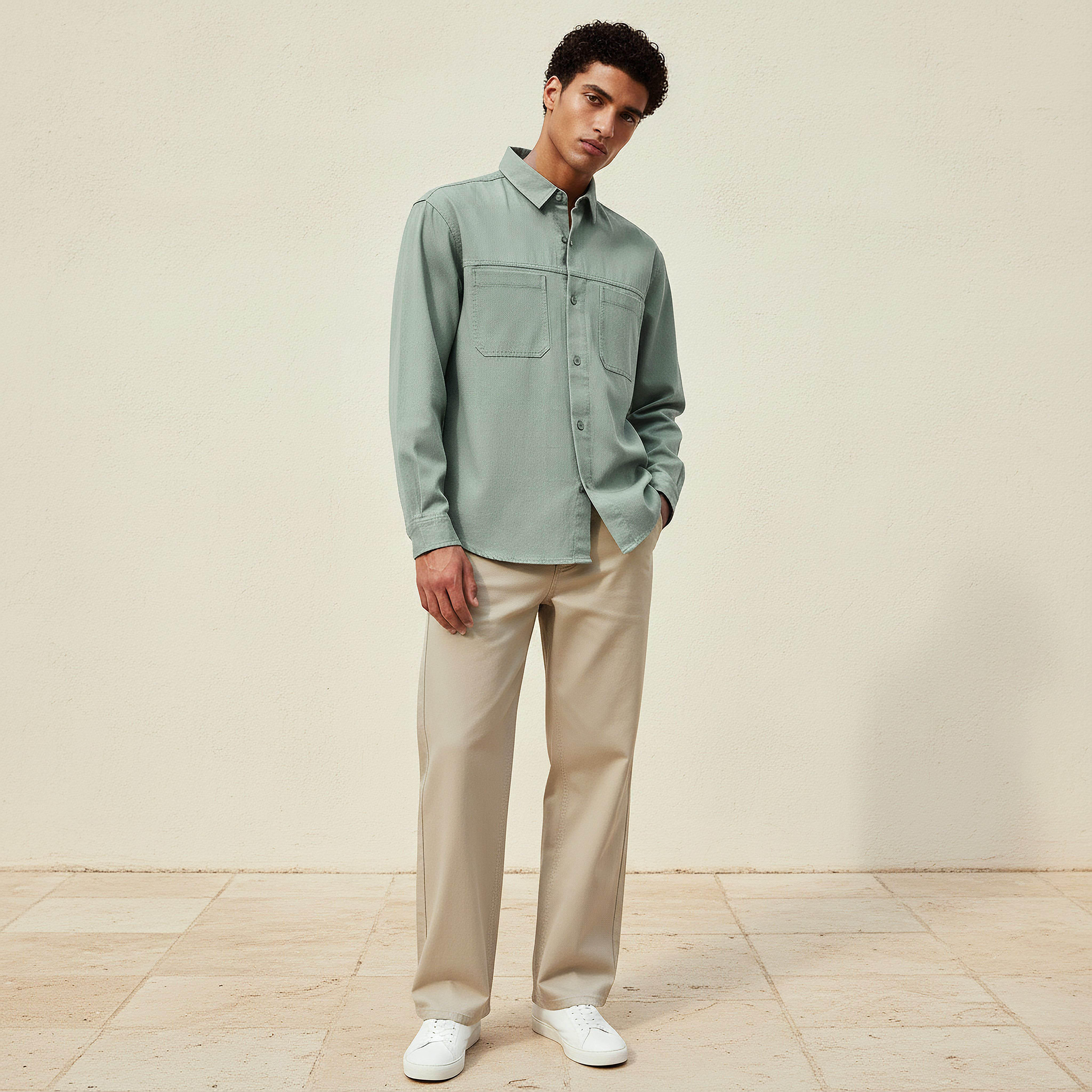 Men Regular Fit Twill Long Sleeves Shirt-men-clothing-shirts-image-3