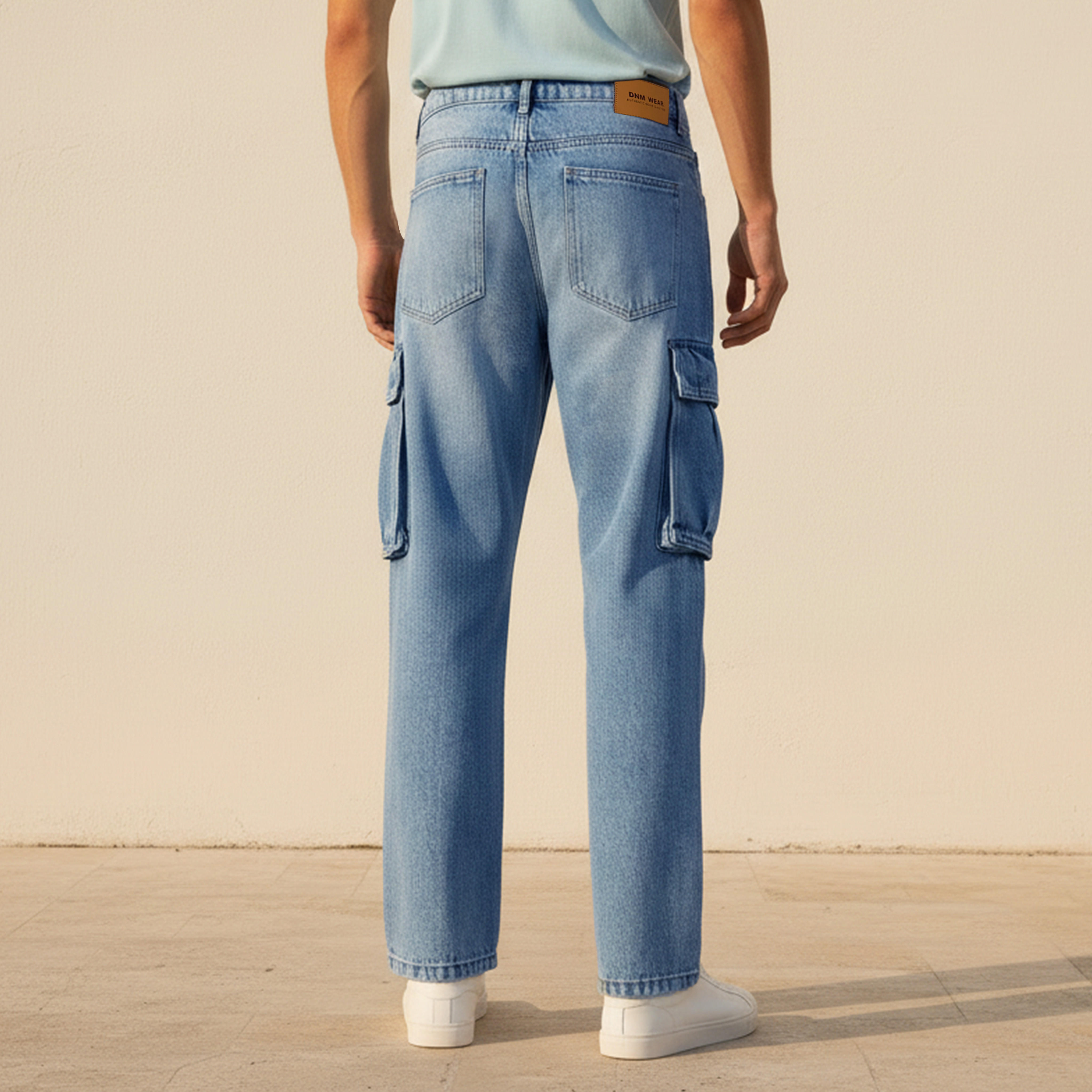Men Regular Fit Mid-Rise Cargo Jeans-men-clothing-bottoms-jeans-image-4