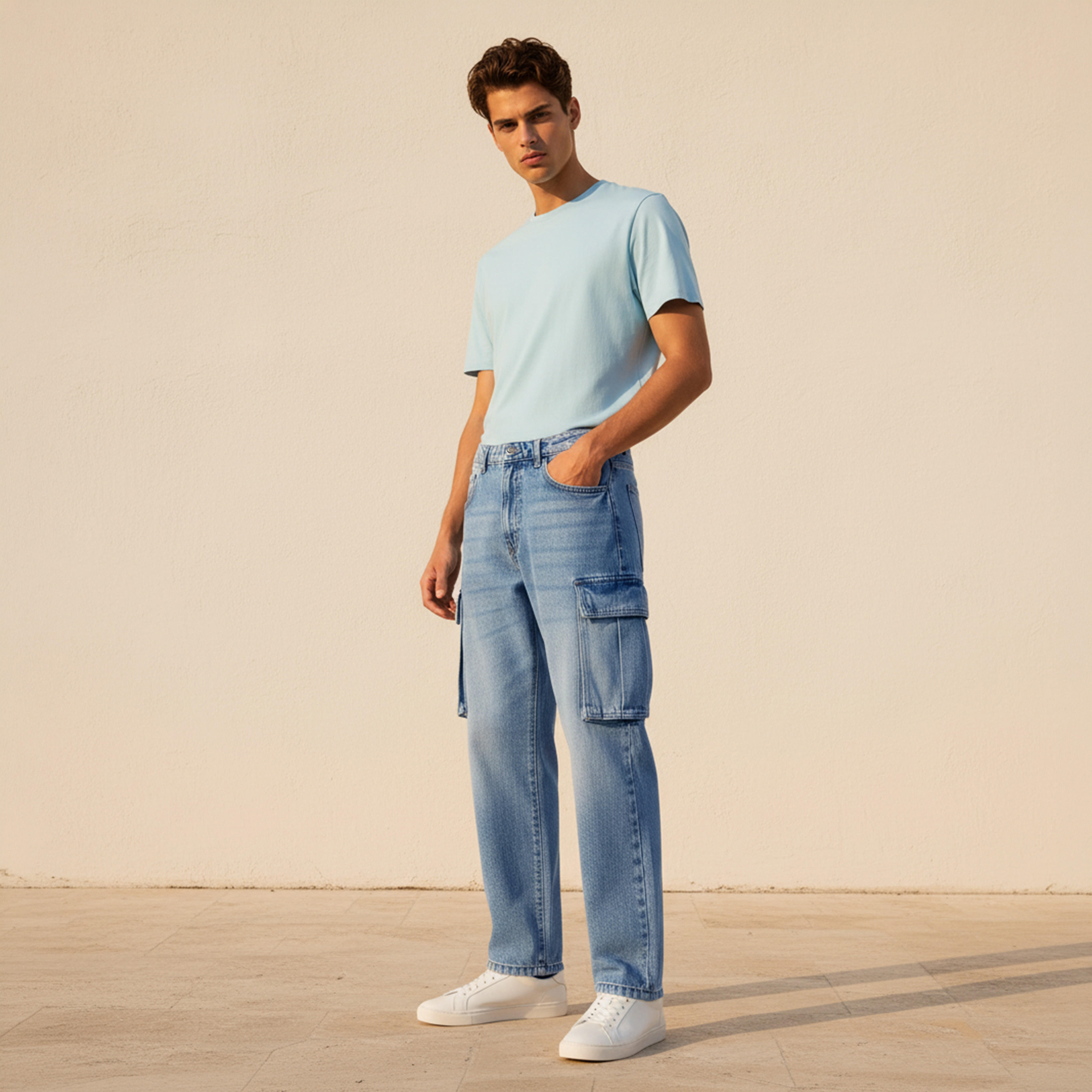 Men Regular Fit Mid-Rise Cargo Jeans-men-clothing-bottoms-jeans-image-5