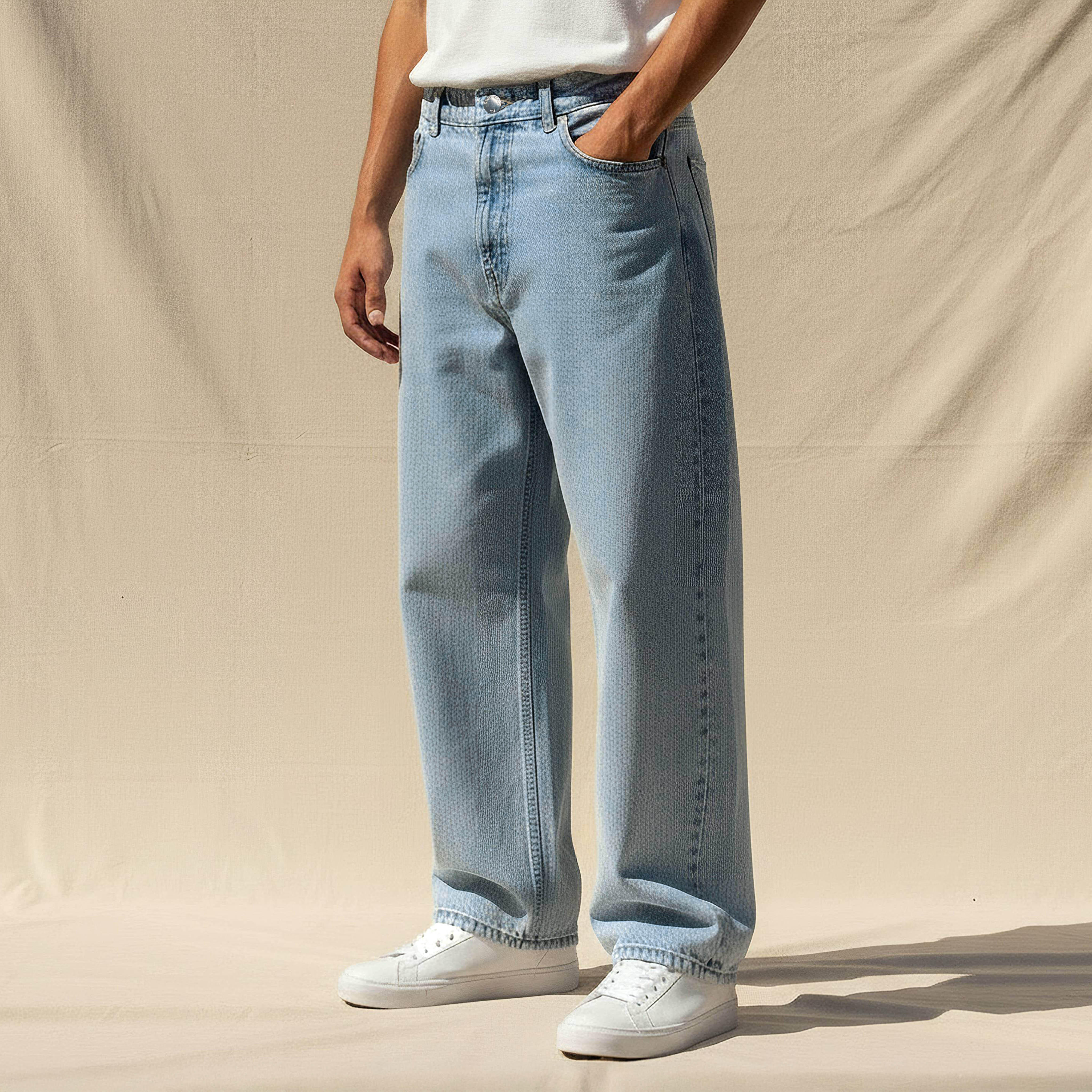 Men Baggy Fit Mid-Rise Jeans-men-clothing-bottoms-jeans-image-1