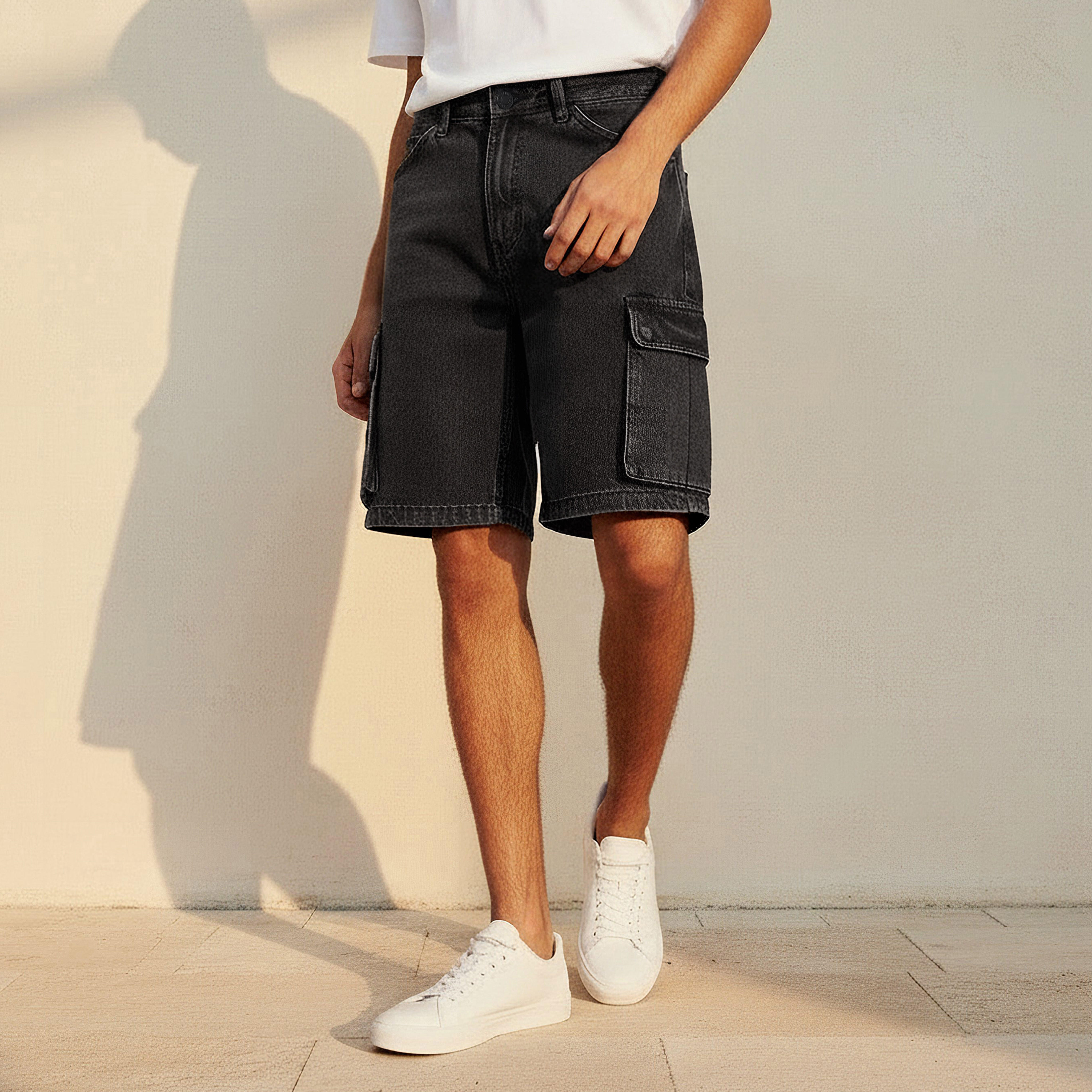 Men Regular Fit Shorts Cotton-men-clothing-bottoms-shorts-image-1