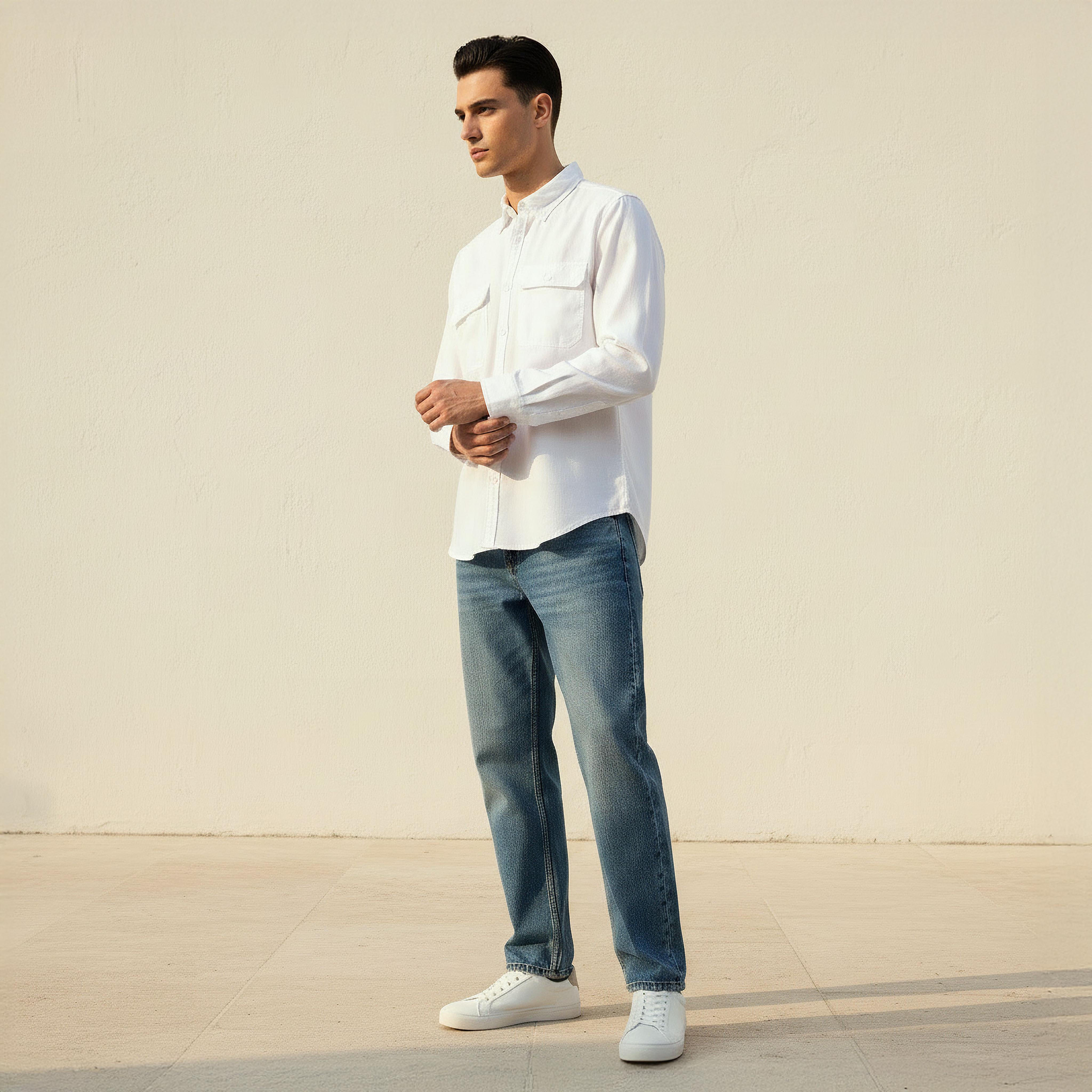 Men Regular Fit Collared Long Sleeve Shirt-men-clothing-shirts-image-3