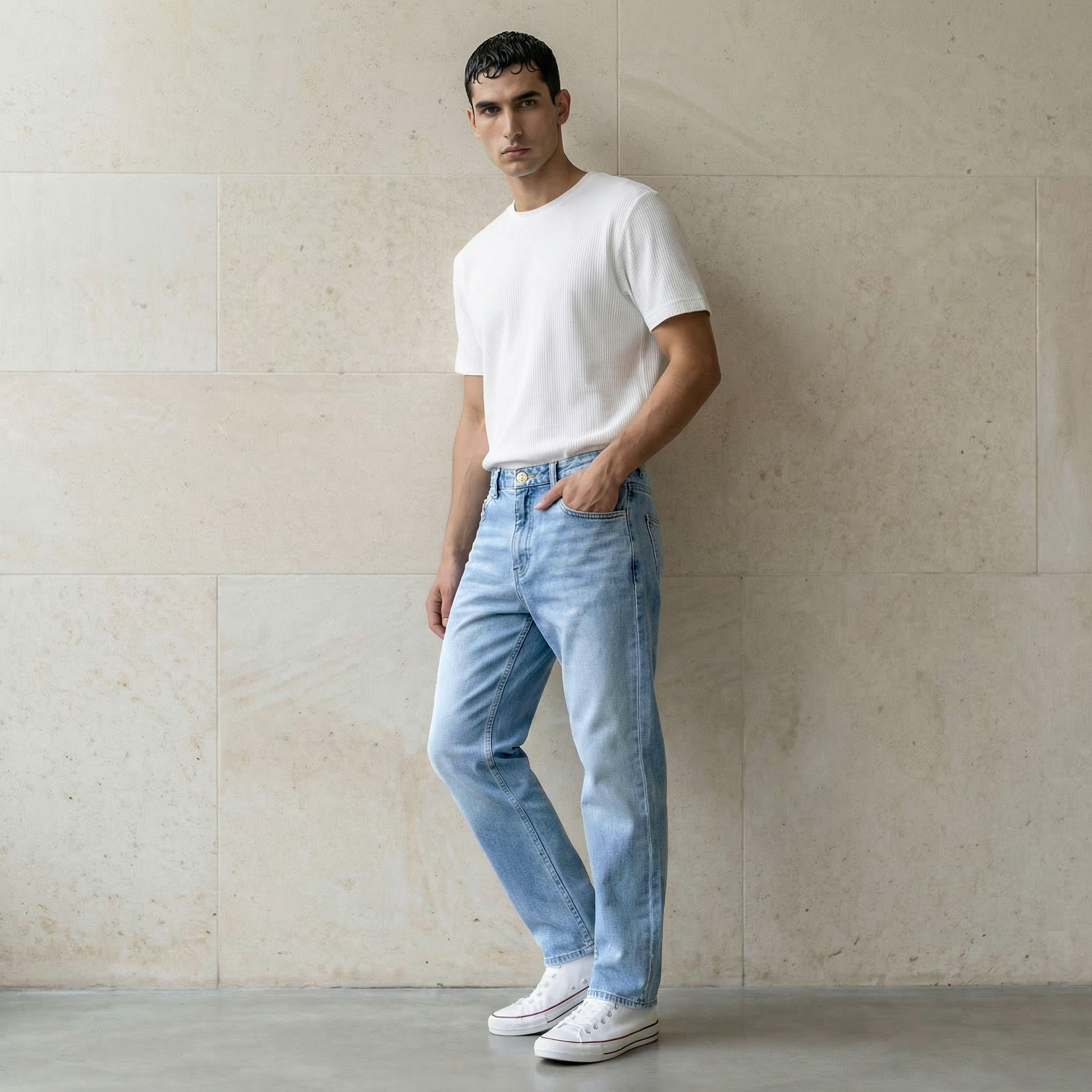 بنطلون جينز رجالي بقصة باجي وخصر متوسط الارتفاع-men-clothing-bottoms-jeans-image-3