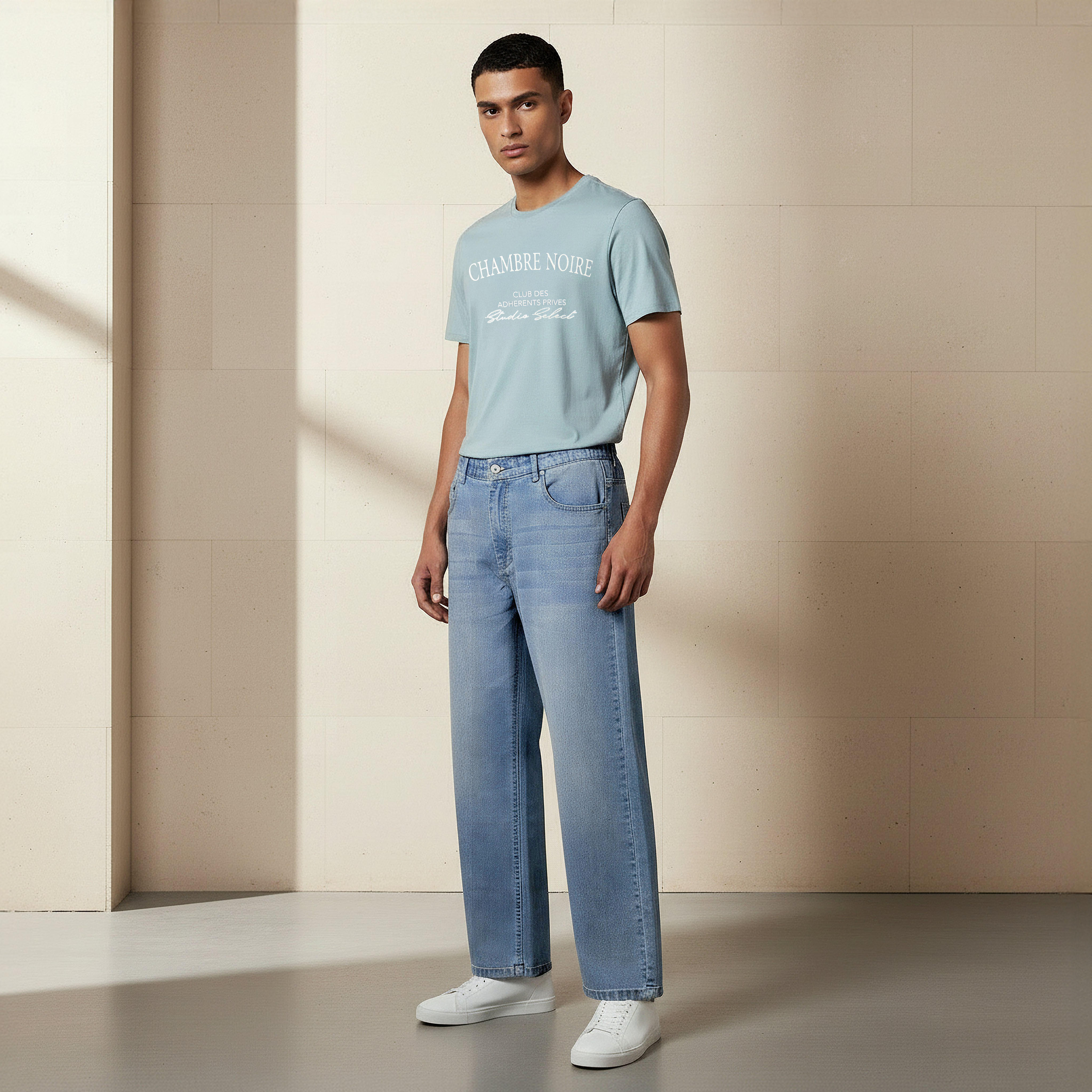 بنطلون جينز رجالي بقصة باجي وخصر متوسط الارتفاع-men-clothing-bottoms-jeans-image-2