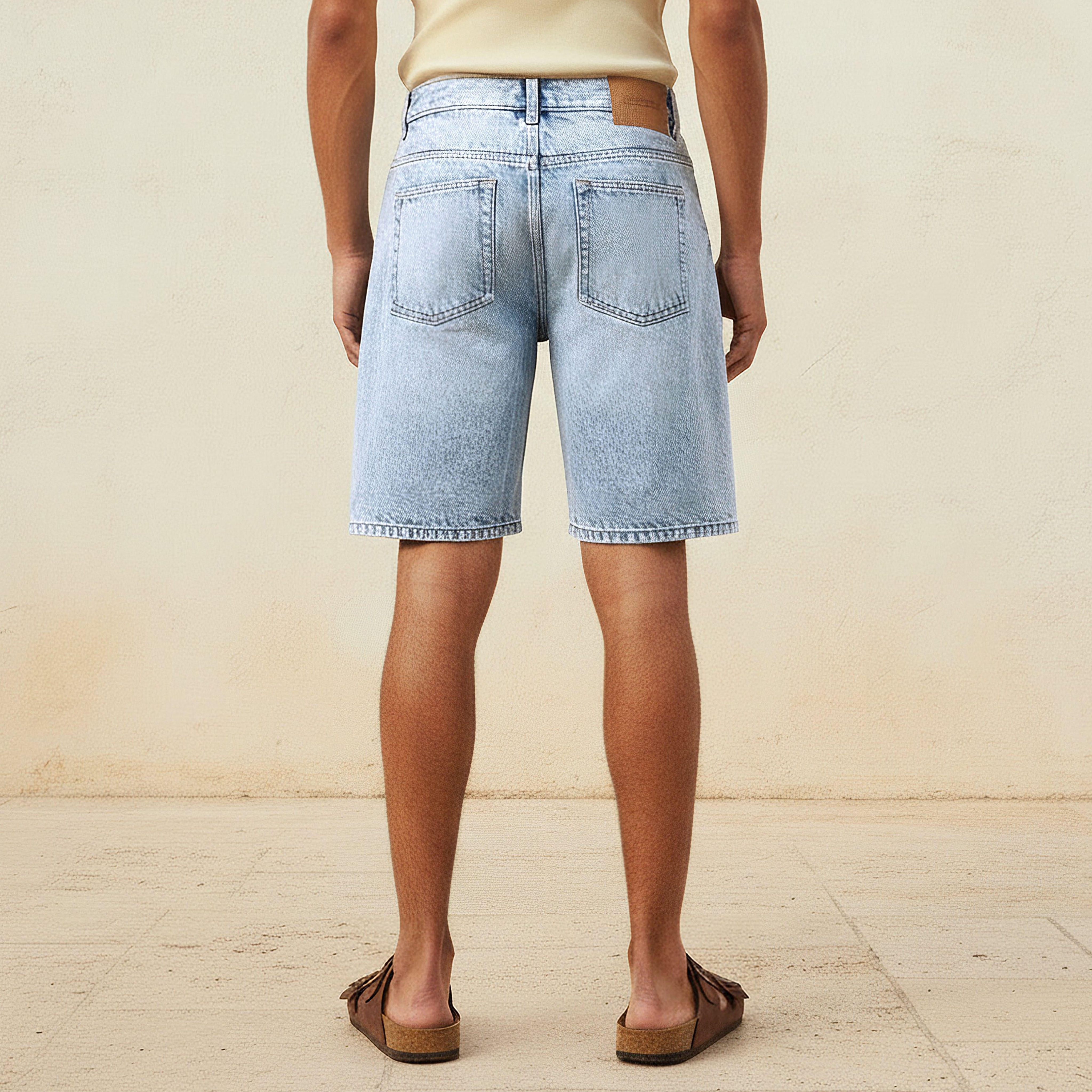 Men Regular Fit Shorts Denim-men-clothing-bottoms-shorts-image-4